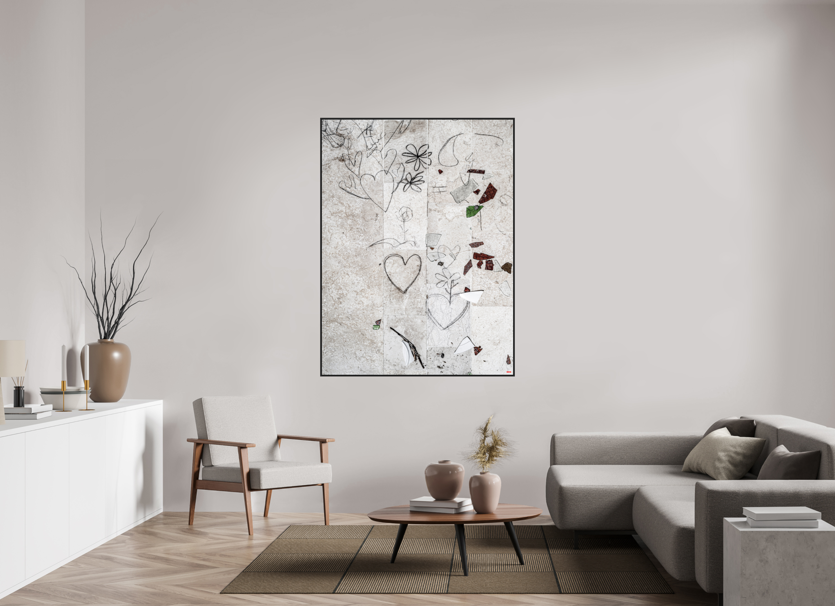 120 x 160 cm, Schattenfugen-Rahmen schwarz &amp; 2mm Acrylglas FA PH Chandelier III