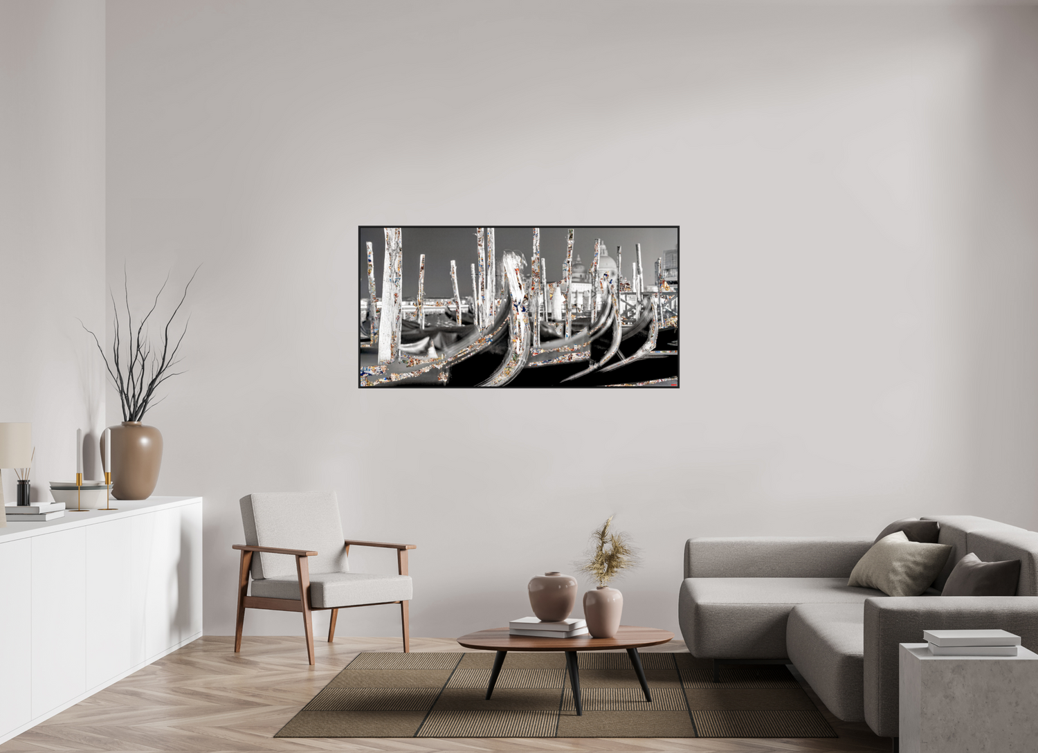 160 x 80 cm, Schattenfugen-Rahmen schwarz &amp; 2mm Acrylglas FA HP Alina V