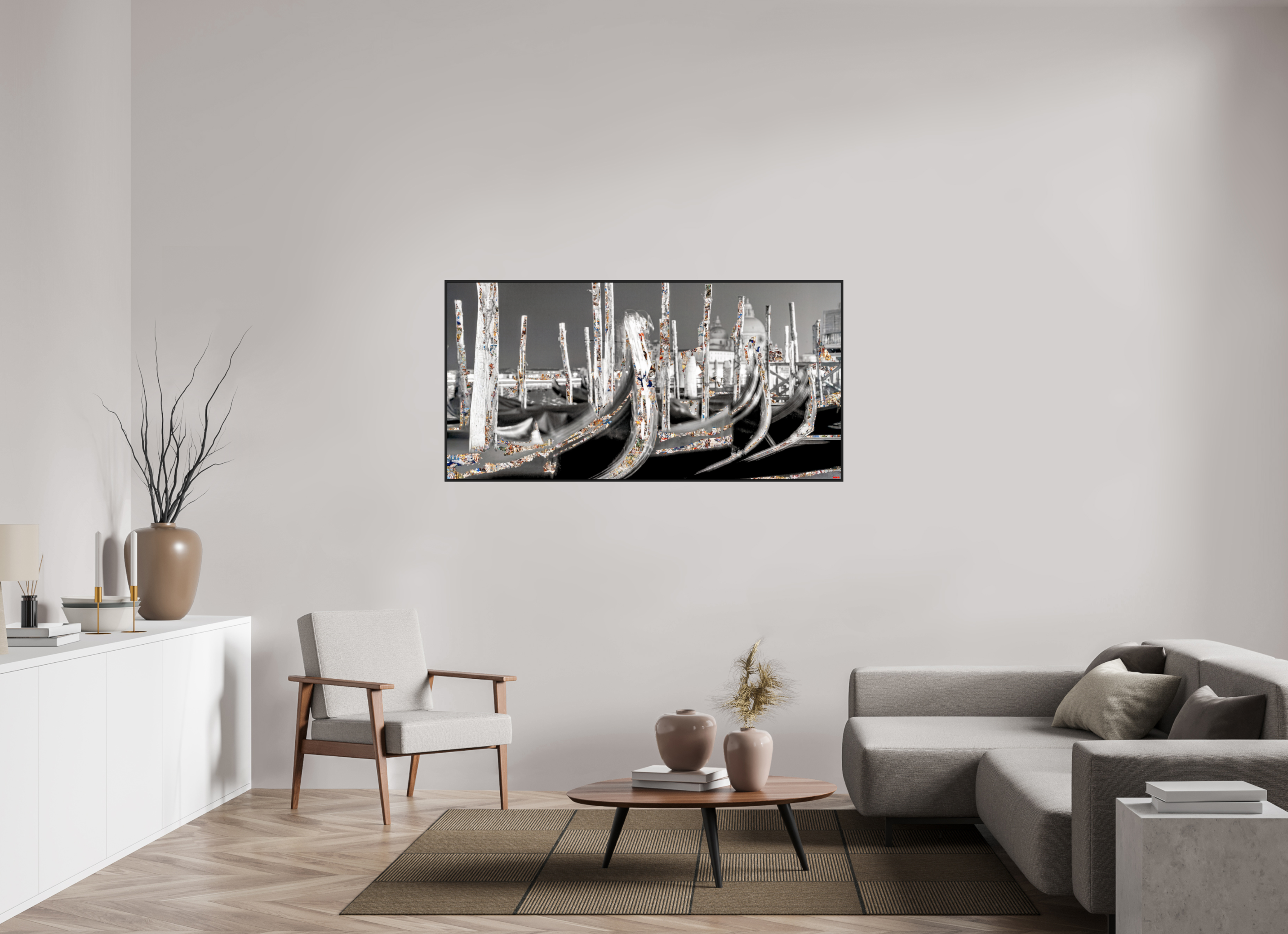 160 x 80 cm, Schattenfugen-Rahmen schwarz &amp; 2mm Acrylglas FA HP Alina V