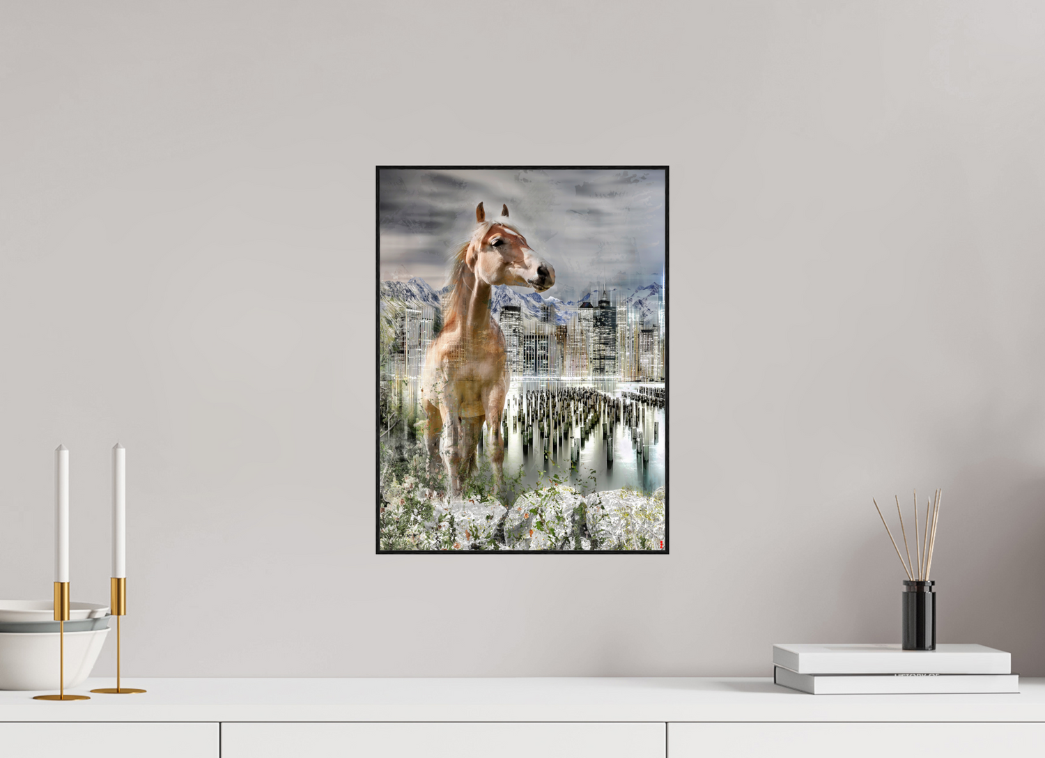 30 x 40 cm, Foto in ArtBox aus Massivholz Eiche schwarz RED³ HP Amazia III