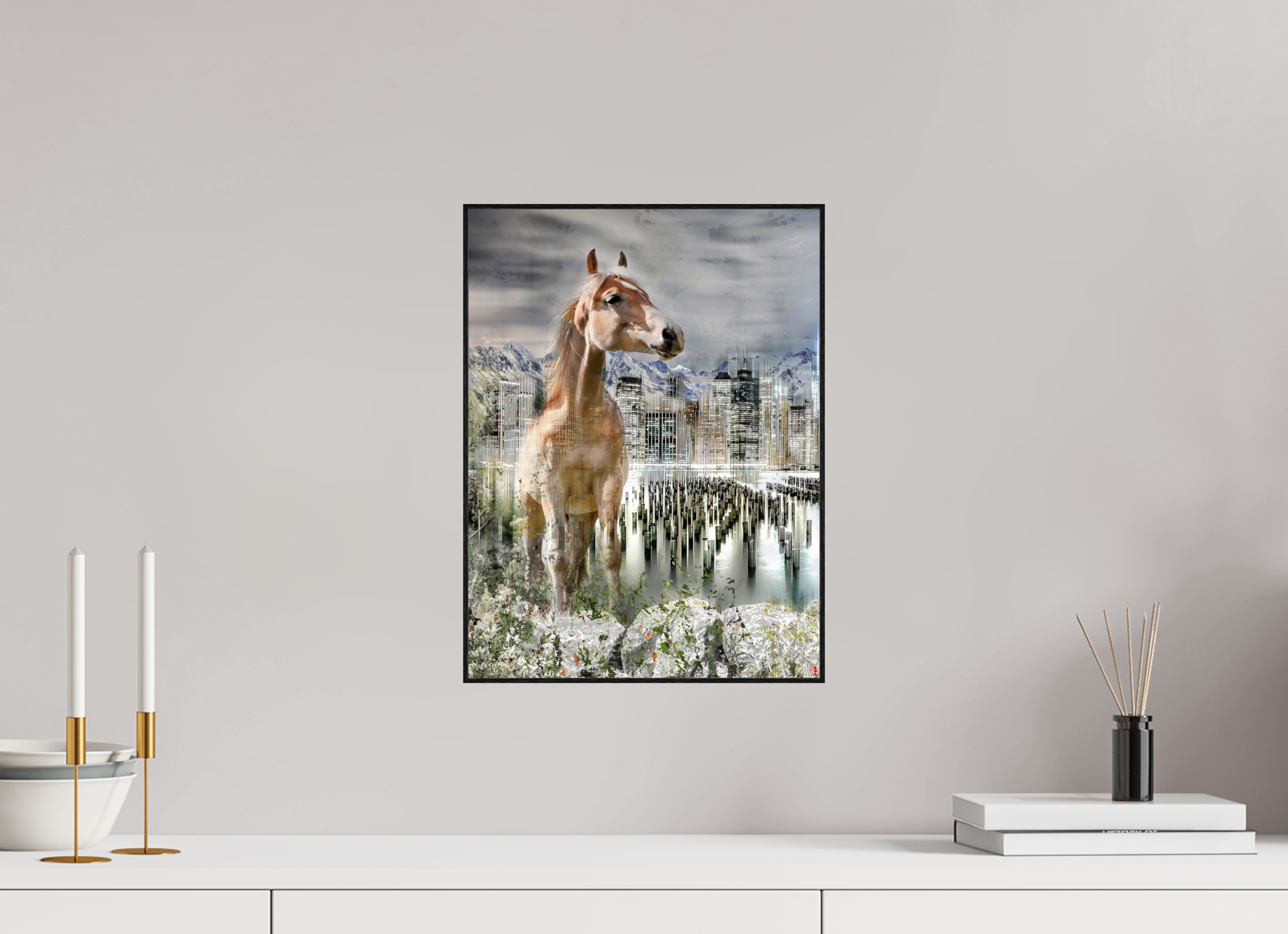 30 x 40 cm, Foto in ArtBox aus Massivholz Eiche schwarz RED³ HP Amazia III