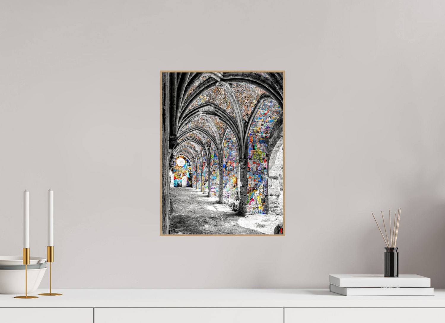 30 x 40 cm, Foto in ArtBox aus Massivholz Eiche natur RED³ SCSI Malik III