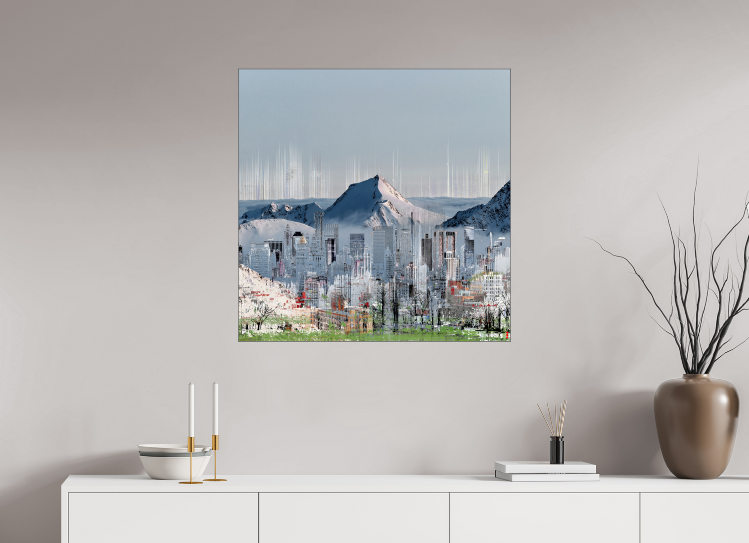 80 x 80 cm, Slimline Einfassung schwarz unter 2mm Acrylglas FA HP Mafuane II