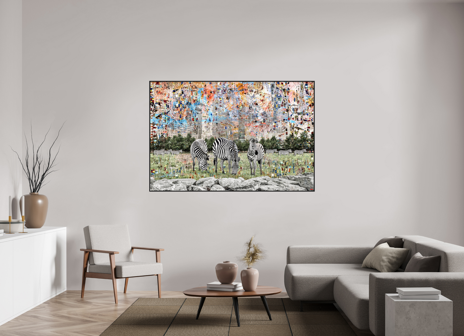 180 x 120 cm, Schattenfugen-Rahmen schwarz &amp; 2mm Acrylglas FA WC Amaya I