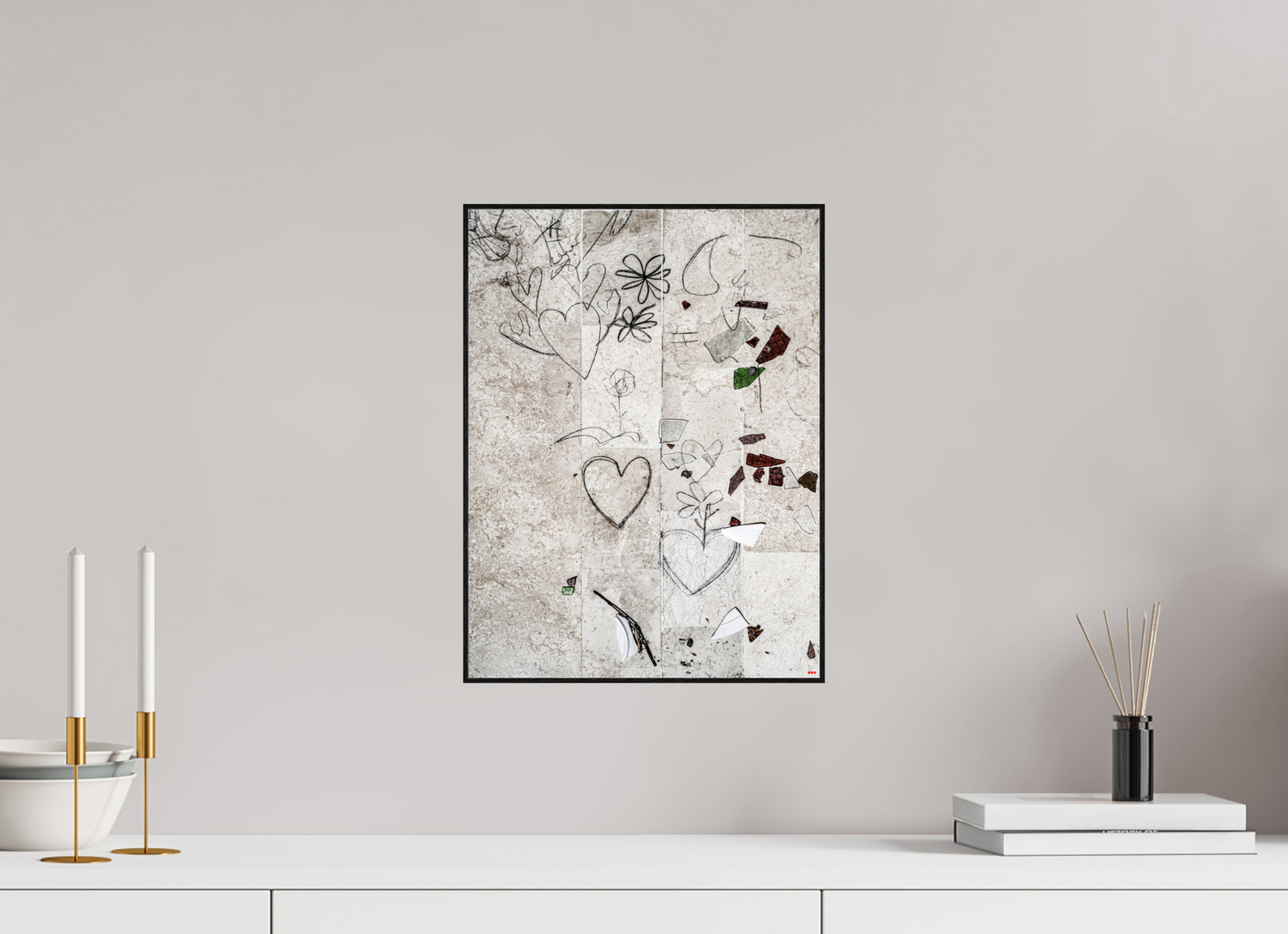 30 x 40 cm, Foto in ArtBox aus Massivholz Eiche schwarz RED³ PH Chandelier III