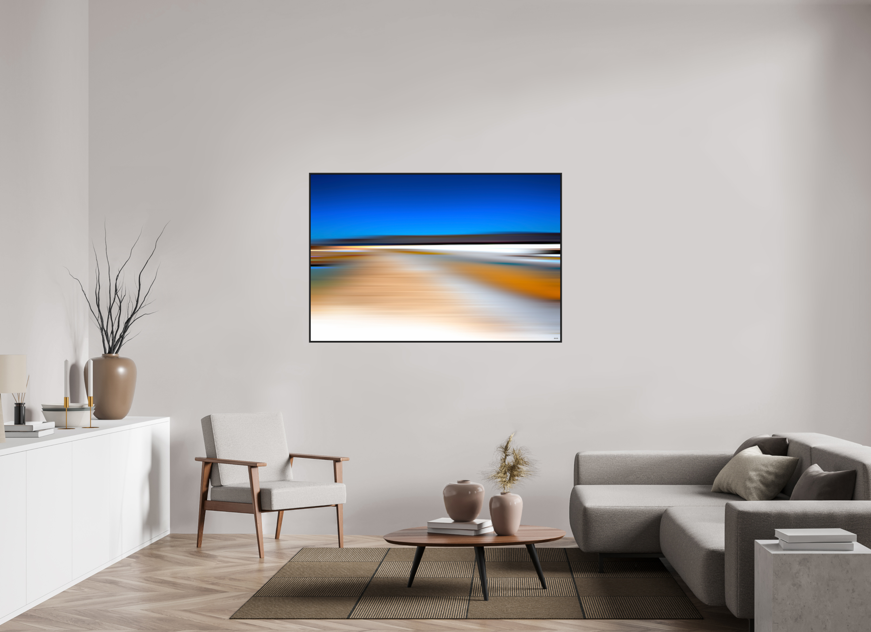 150 x 100 cm, Schattenfugen-Rahmen schwarz &amp; 2mm Acrylglas FA PH Antankara I