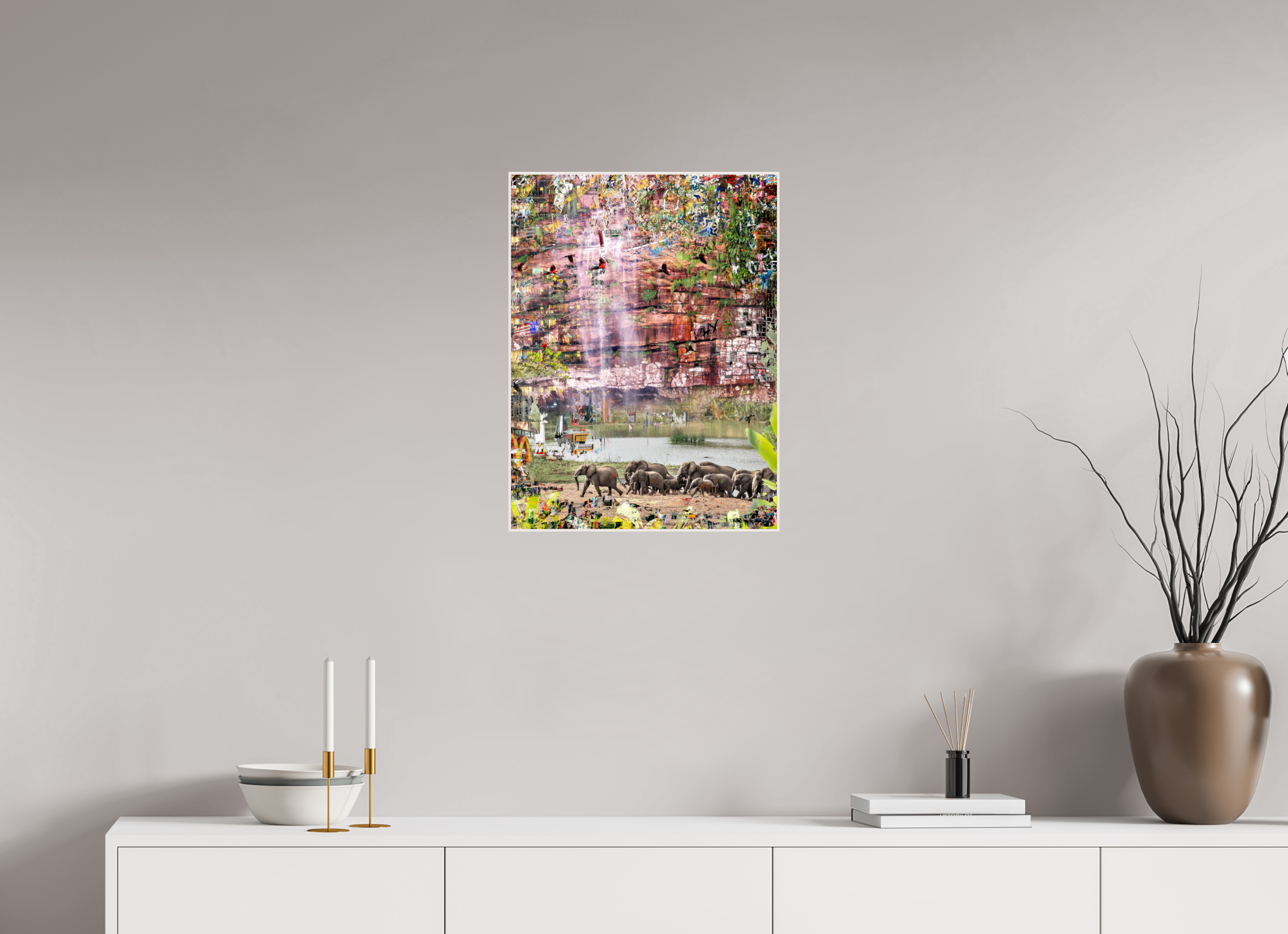 45 x 60 cm, Foto in ArtBox aus Massivholz Ahorn weiß RED³ WC Valdeci III