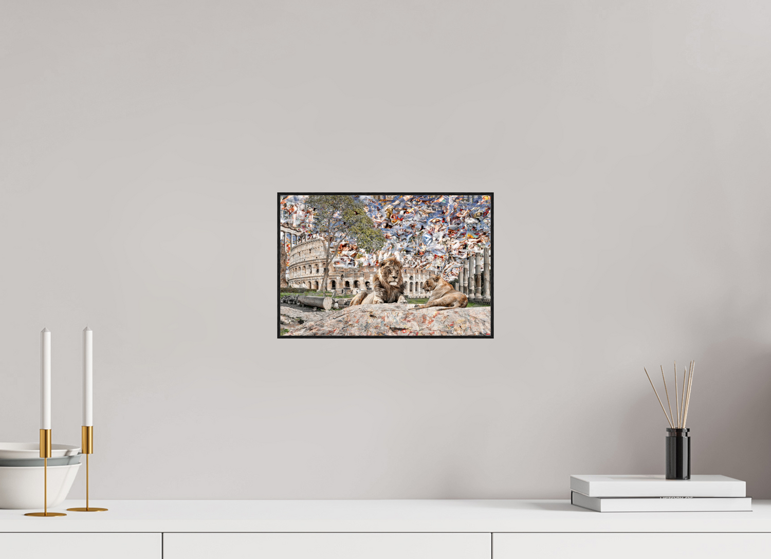 30 x 20 cm, Foto in ArtBox aus Massivholz Eiche schwarz RED³ WC Adjesa I