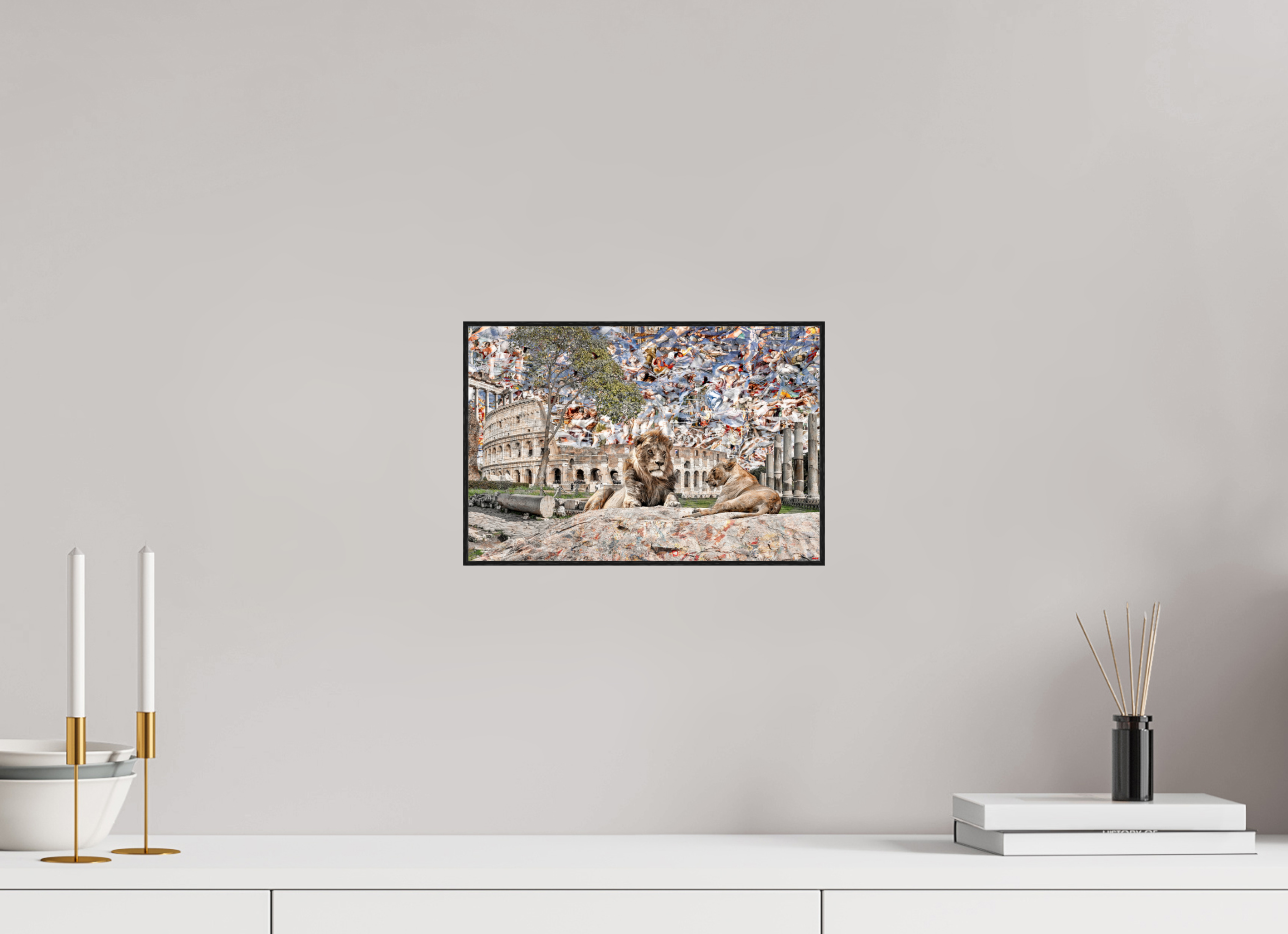 30 x 20 cm, Foto in ArtBox aus Massivholz Eiche schwarz RED³ WC Adjesa I