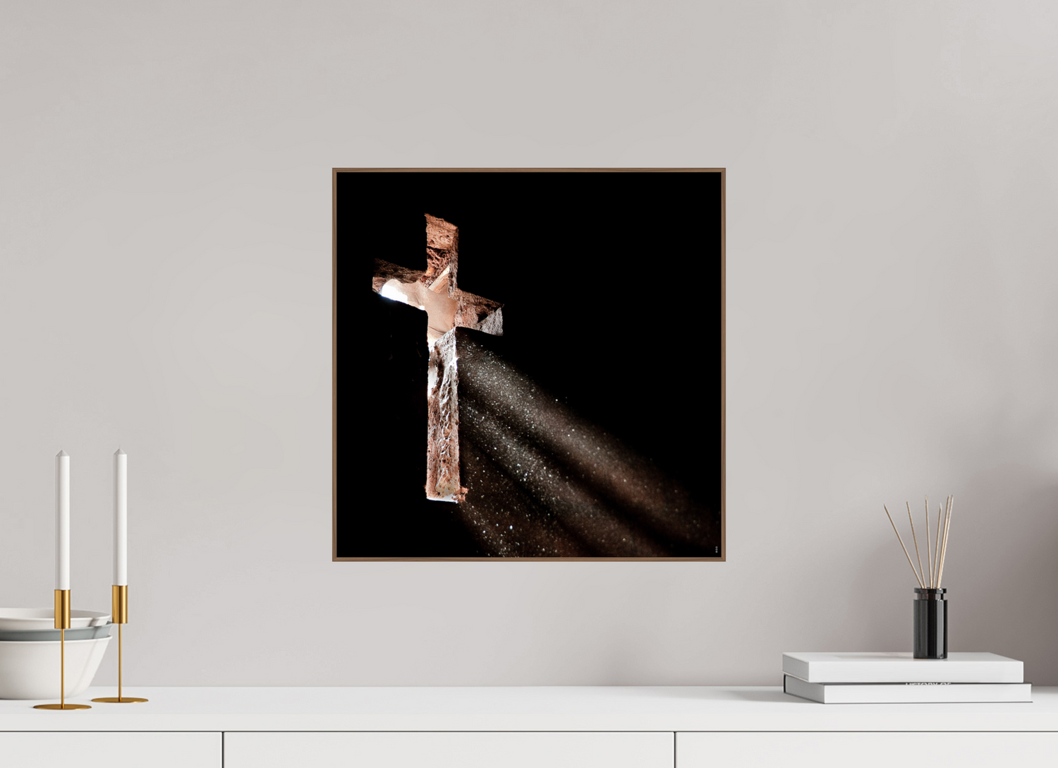 40 x 40 cm, Foto in ArtBox aus Massivholz Nussbaum RED³ PH Moyale II