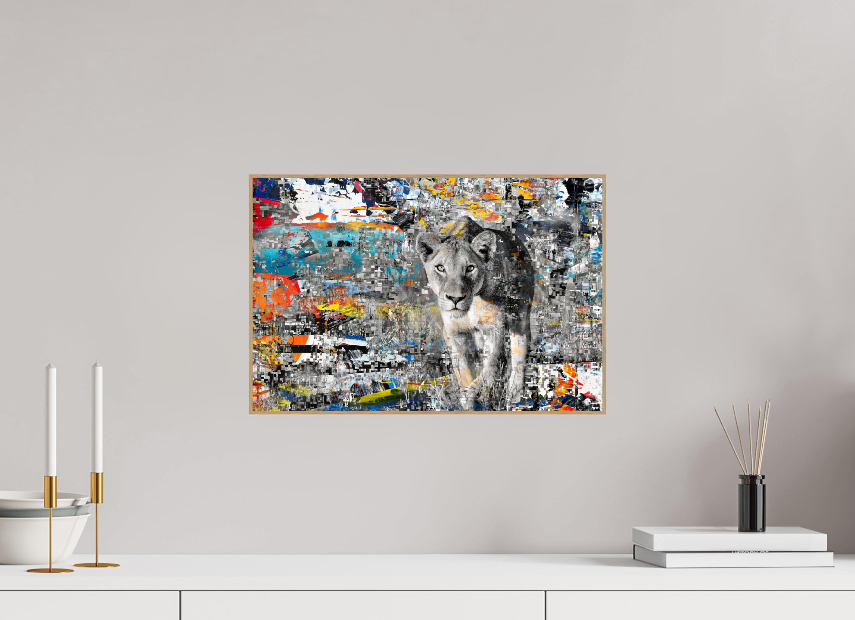 45 x 30 cm, Foto in ArtBox aus Massivholz Eiche natur RED³ WC Kachine I