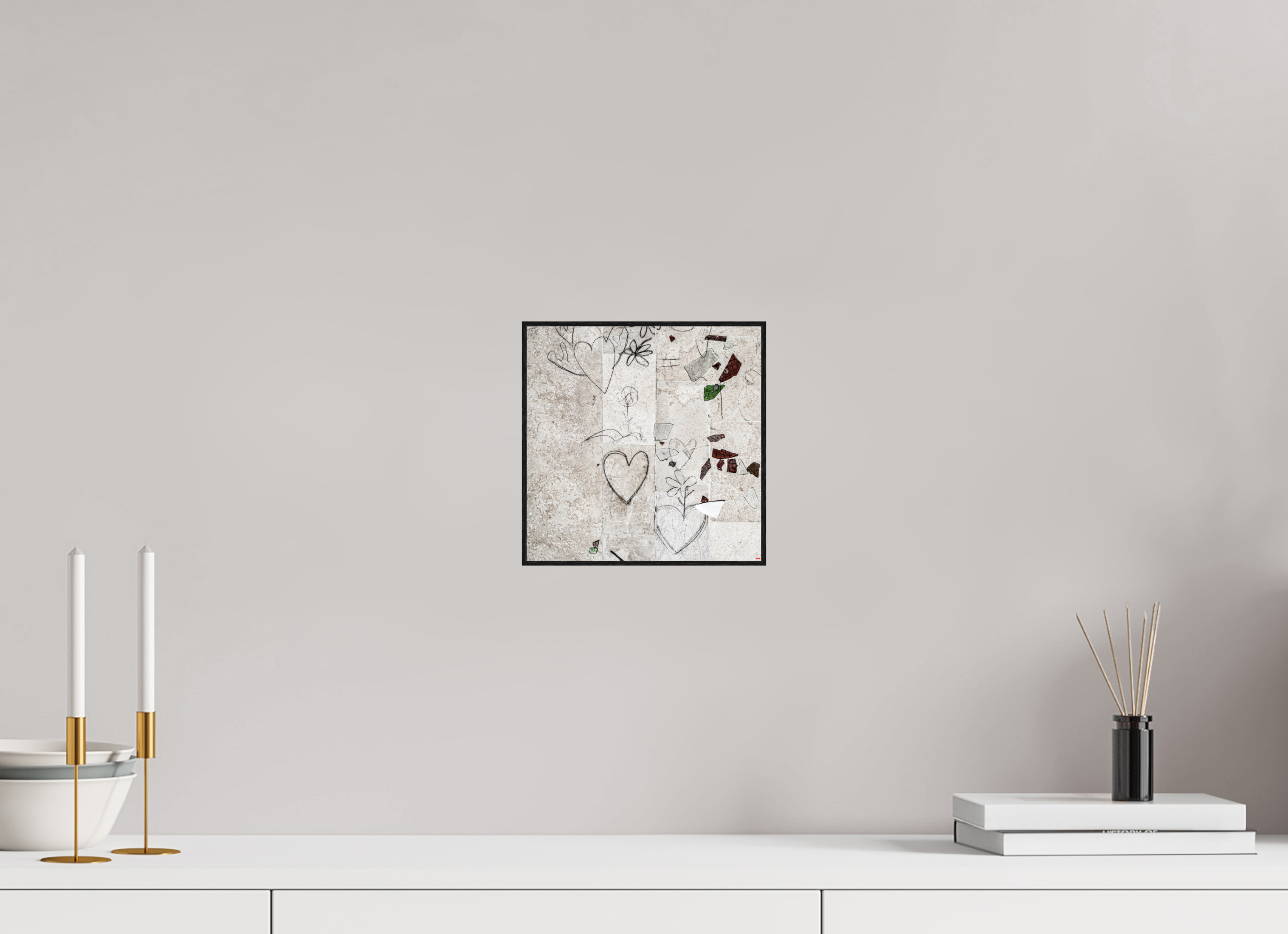 20 x 20 cm, Foto in ArtBox aus Massivholz Eiche schwarz RED³ PH Chandelier II