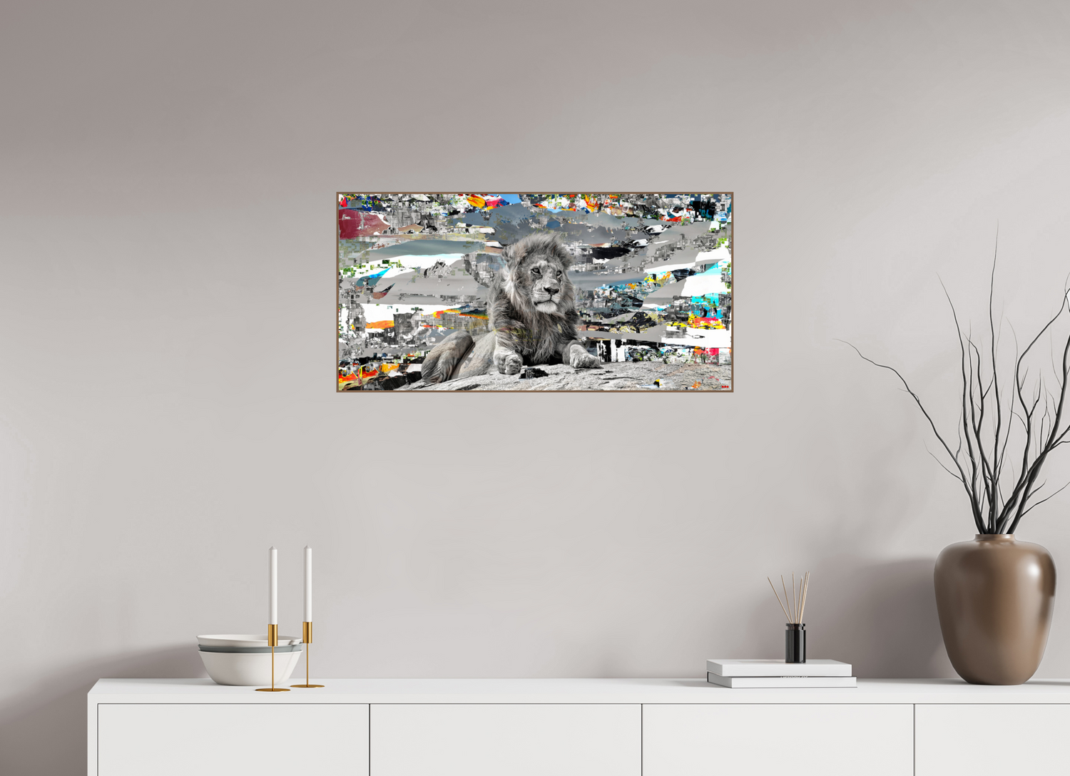 80 x 40 cm, Foto in ArtBox aus Massivholz Nussbaum RED³ WC Jabari V