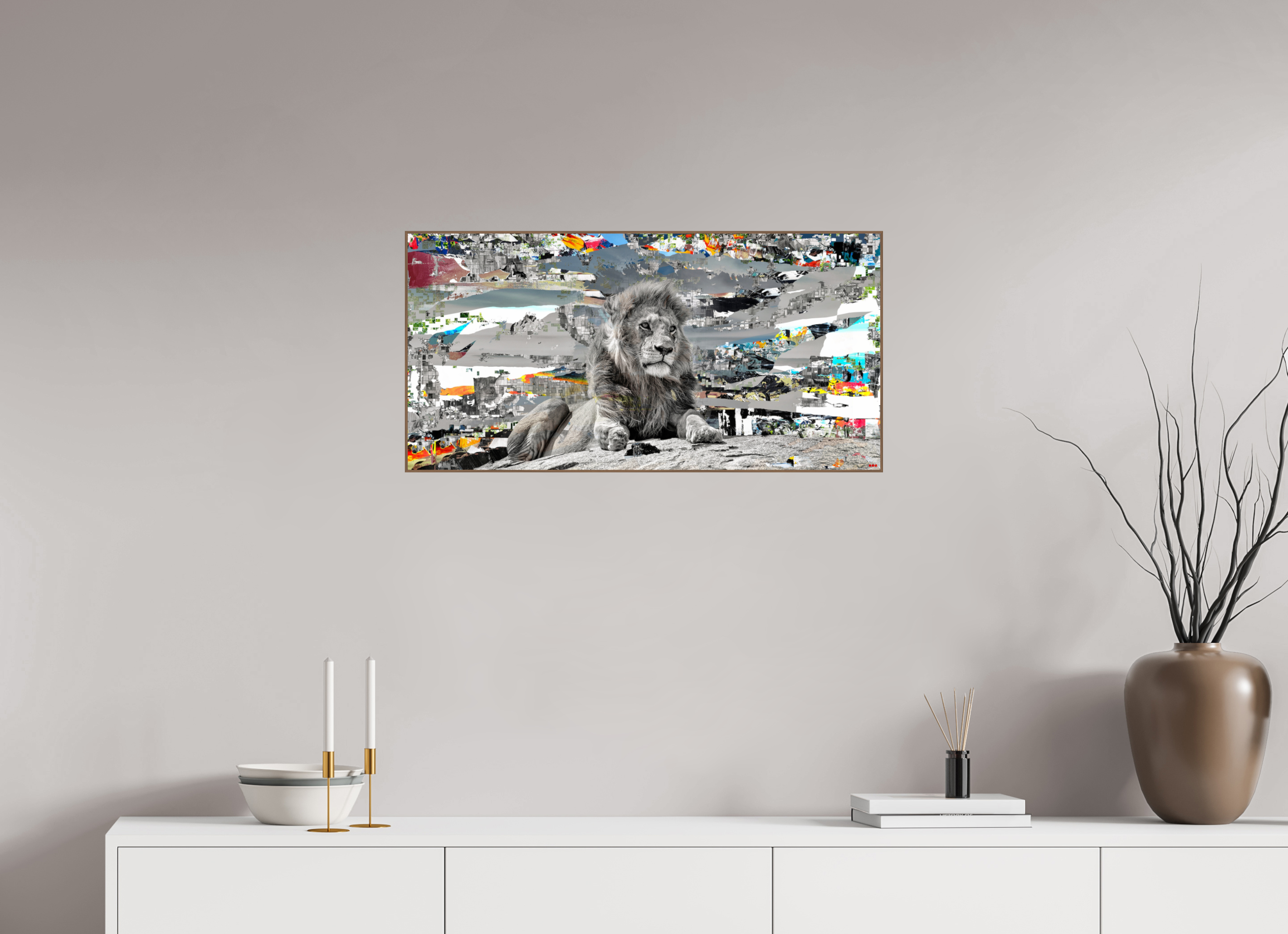 80 x 40 cm, Foto in ArtBox aus Massivholz Nussbaum RED³ WC Jabari V