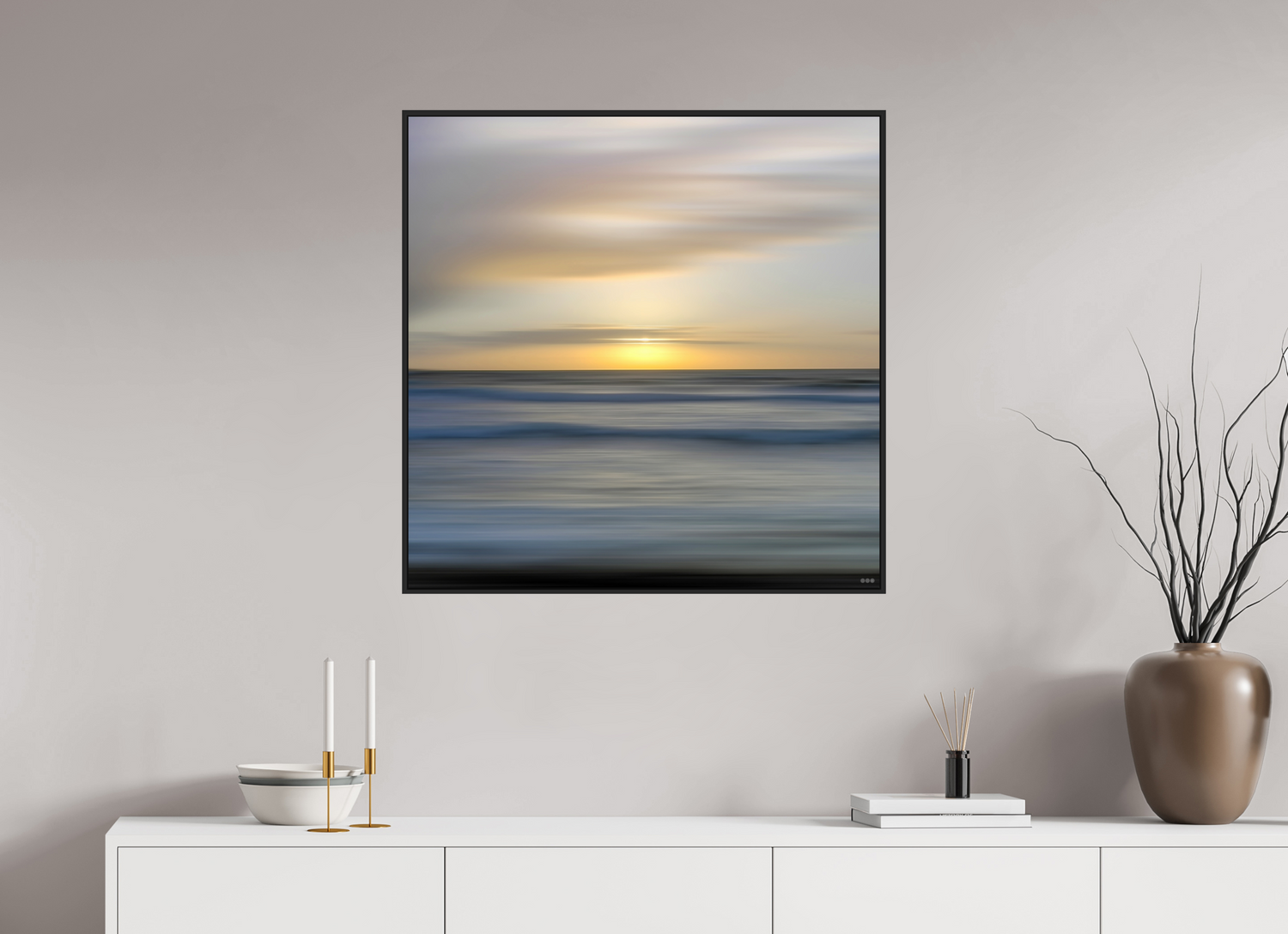 80 x 80 cm, Schattenfugen-Rahmen schwarz &amp; 2mm Acrylglas FA PH Salome II