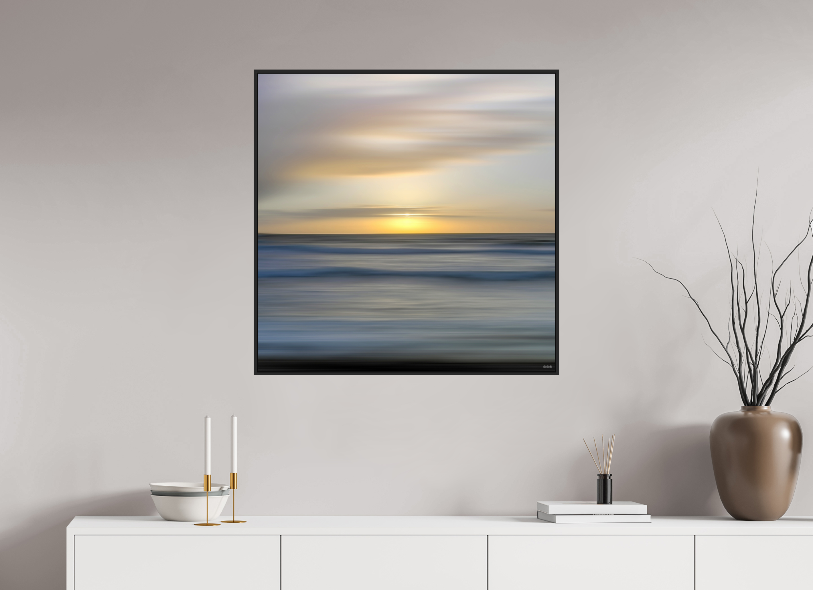 80 x 80 cm, Schattenfugen-Rahmen schwarz &amp; 2mm Acrylglas FA PH Salome II