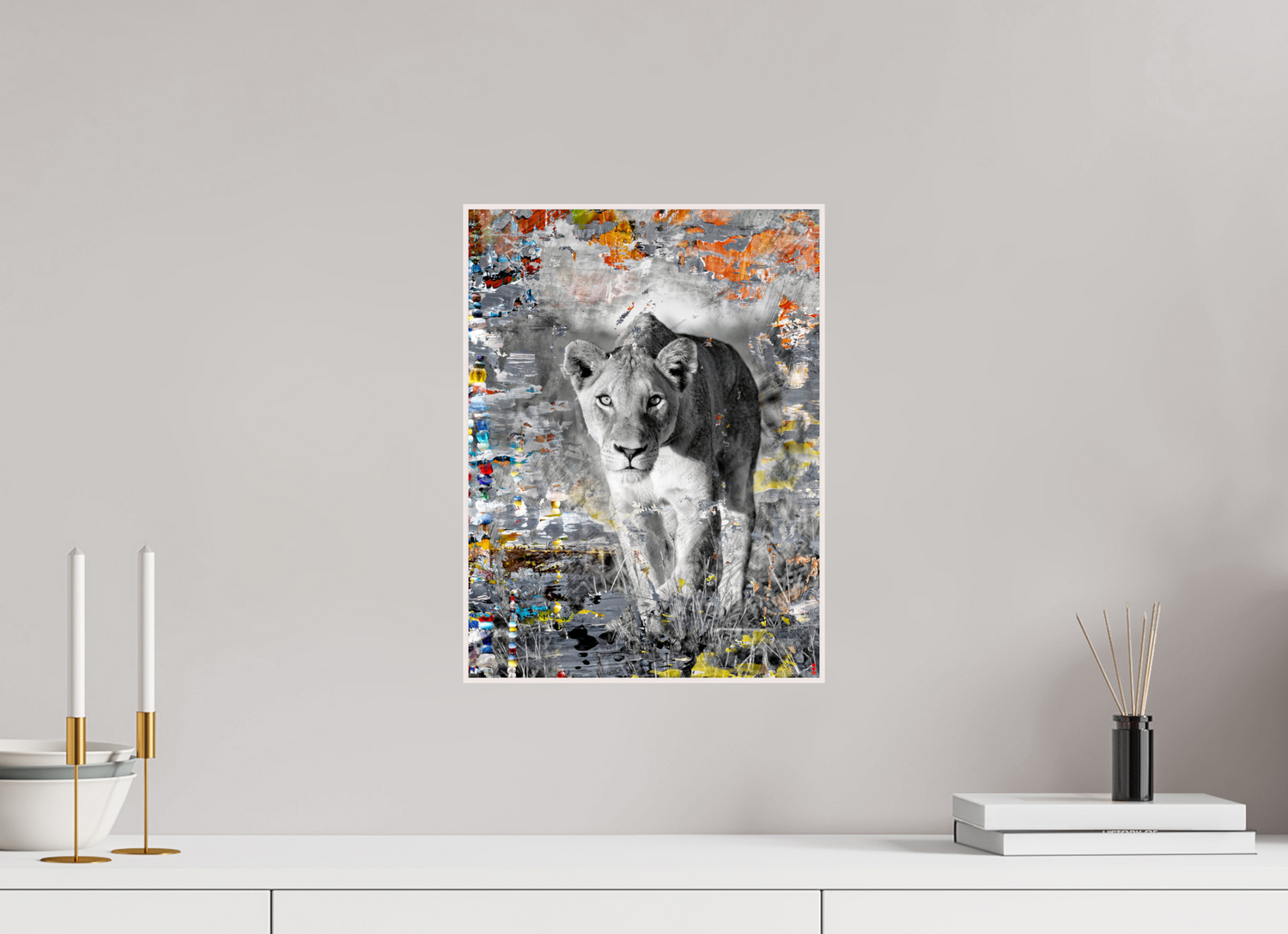 30 x 40 cm, Foto in ArtBox aus Massivholz Ahorn weiß RED³ WC Lamaya III