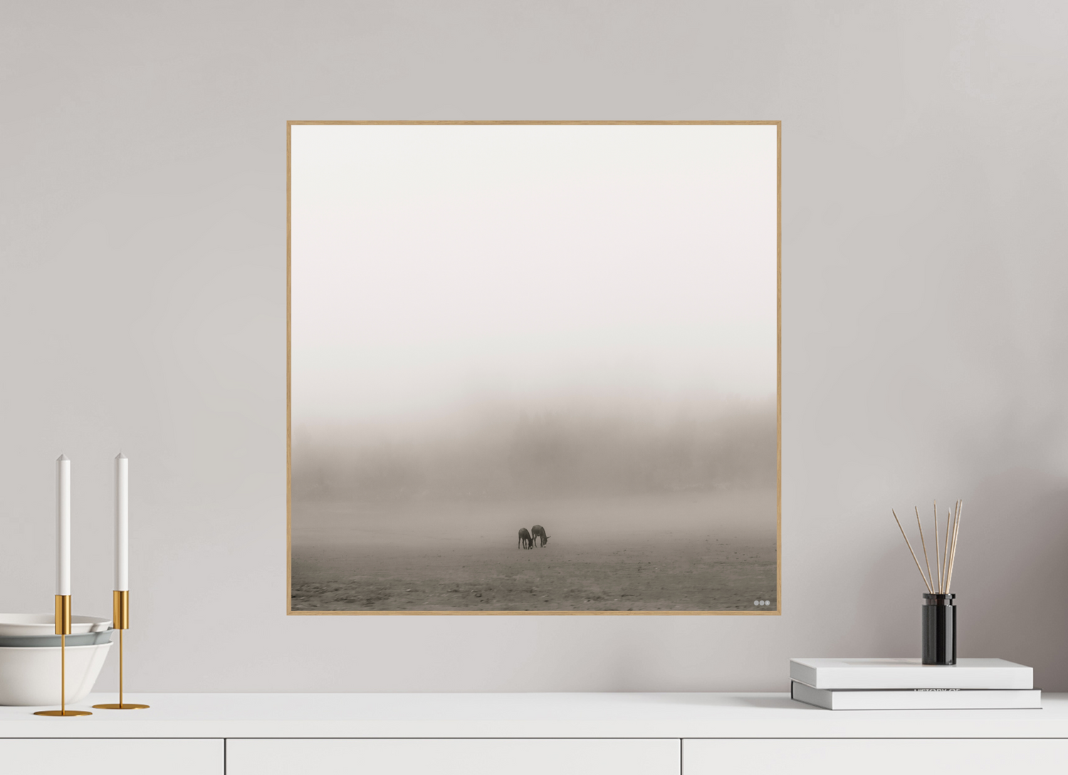 50 x 50 cm, Foto in ArtBox aus Massivholz Eiche natur RED³ PH Mamello II