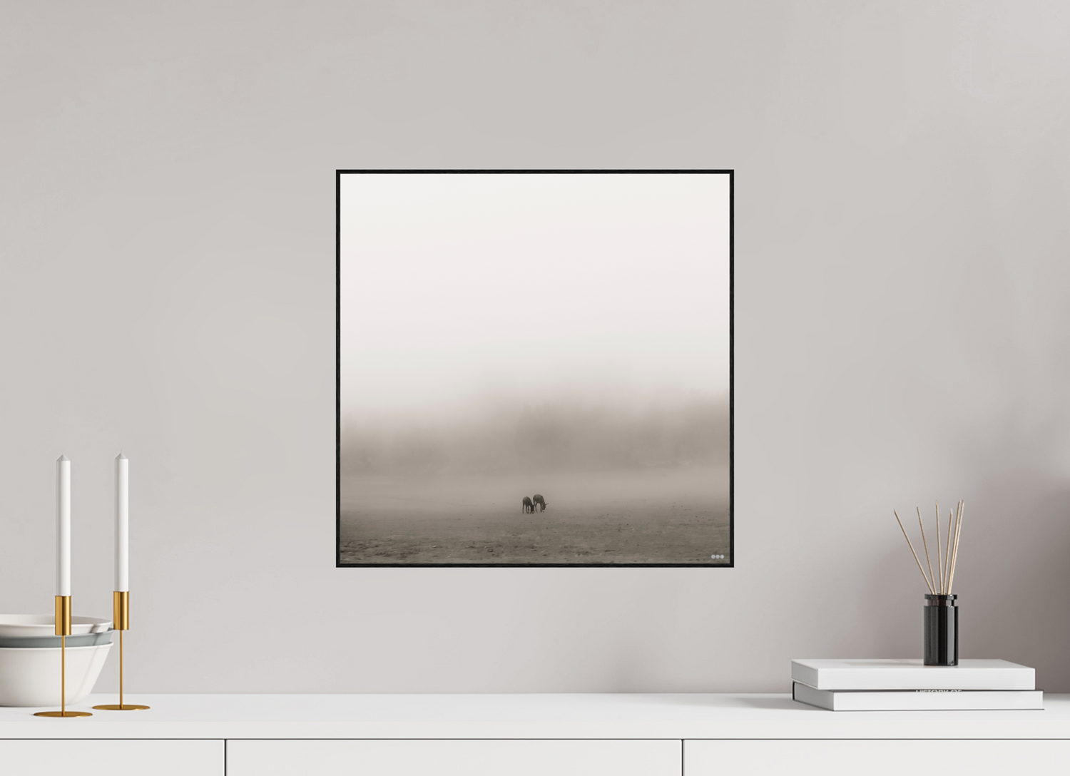 40 x 40 cm, Foto in ArtBox aus Massivholz Eiche schwarz RED³ PH Mamello II