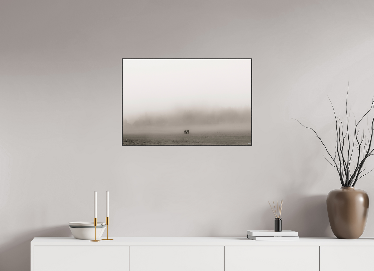 75 x 50 cm, Foto in ArtBox aus Massivholz Eiche schwarz RED³ PH Mamello I