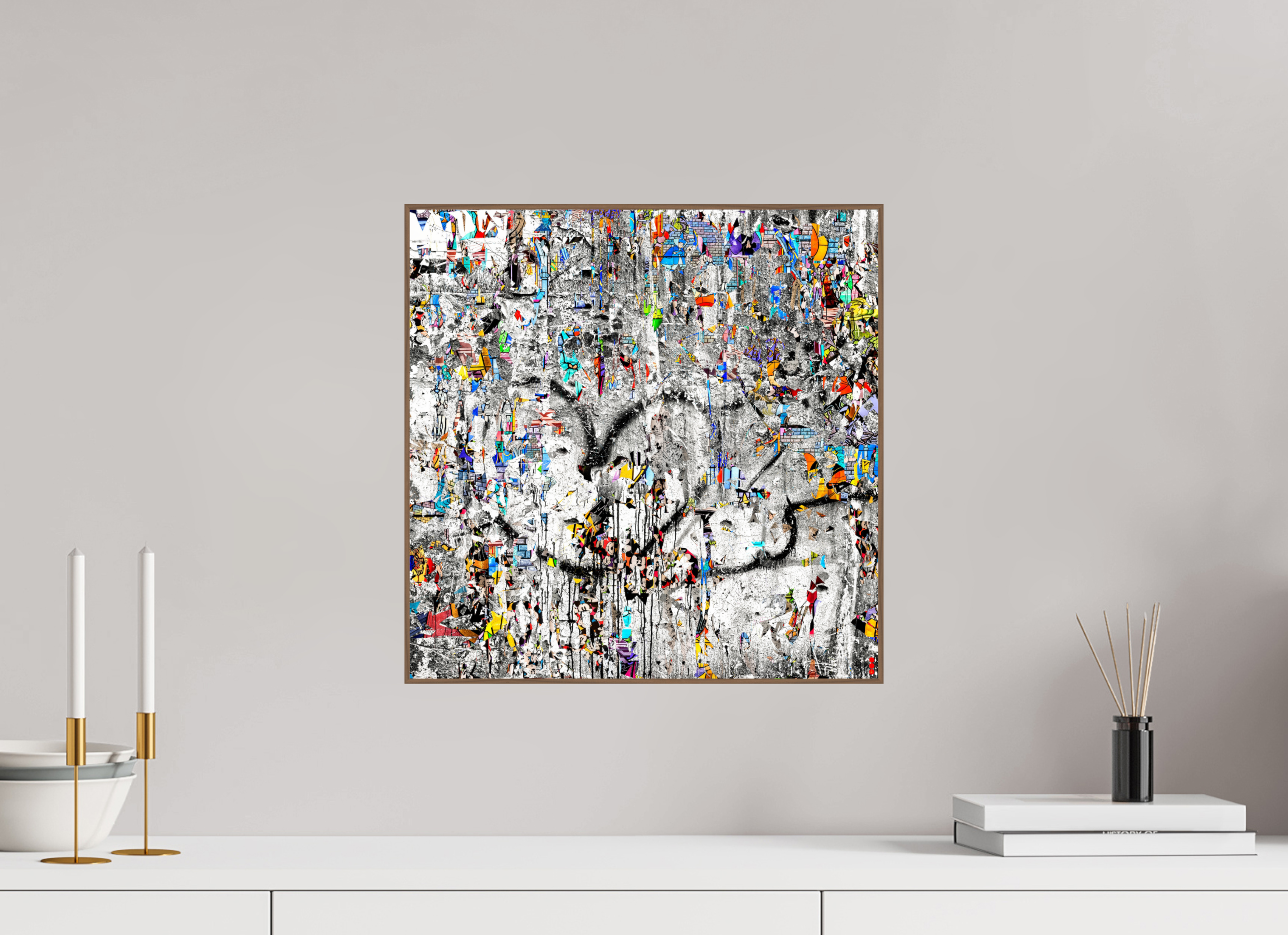 40 x 40 cm, Foto in ArtBox aus Massivholz Nussbaum RED³ SCSI Mu&