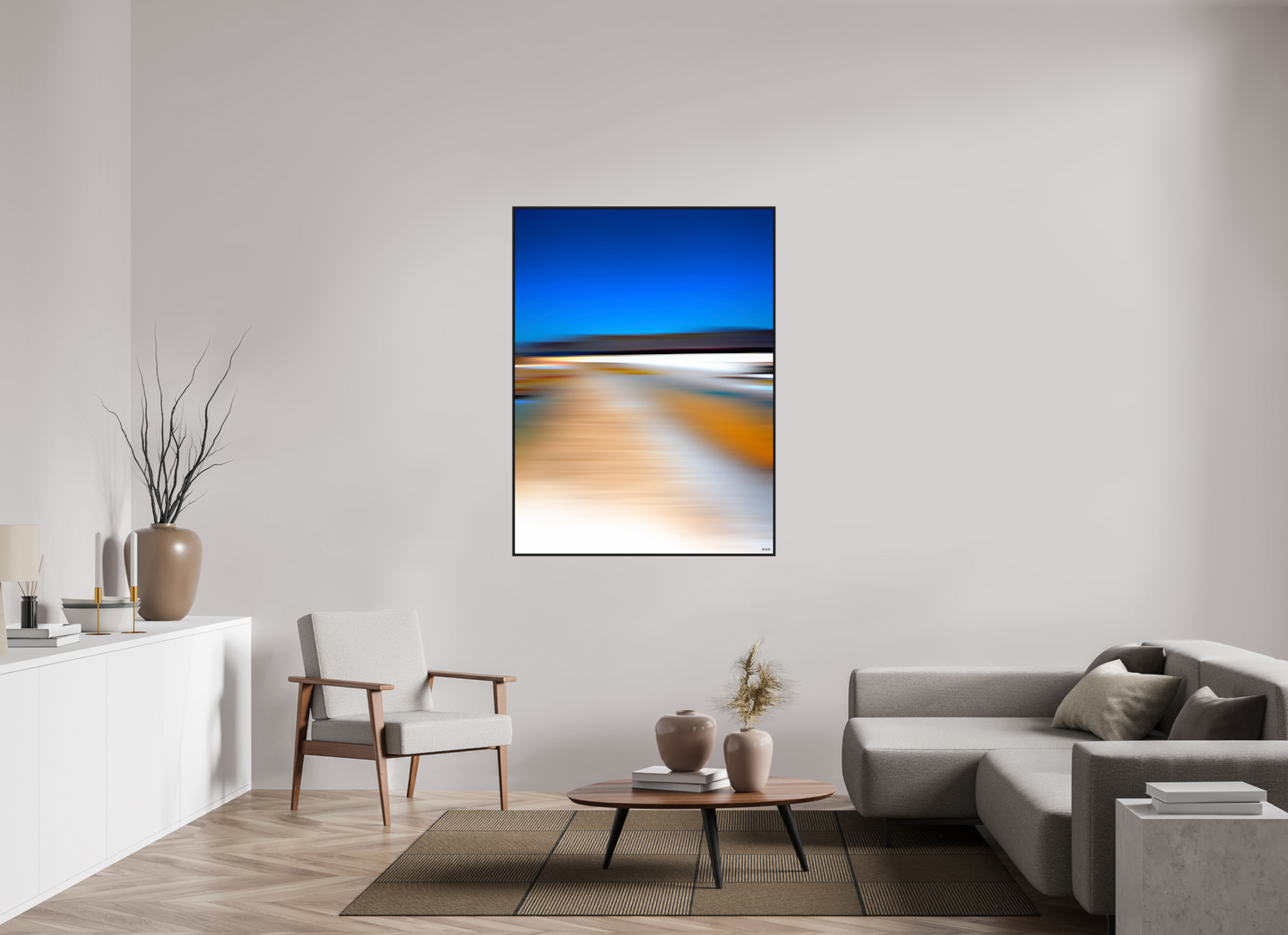 105 x 140 cm, Schattenfugen-Rahmen schwarz &amp; 2mm Acrylglas FA PH Antankara III