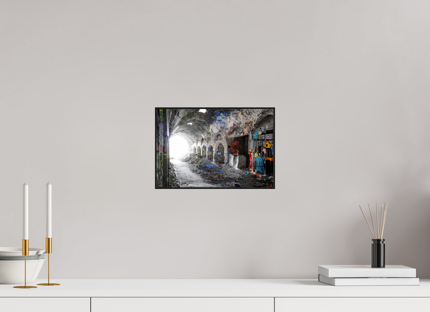 29,8 x 20 cm, Foto in ArtBox aus Massivholz Eiche schwarz RED³ SCSI Maysa I