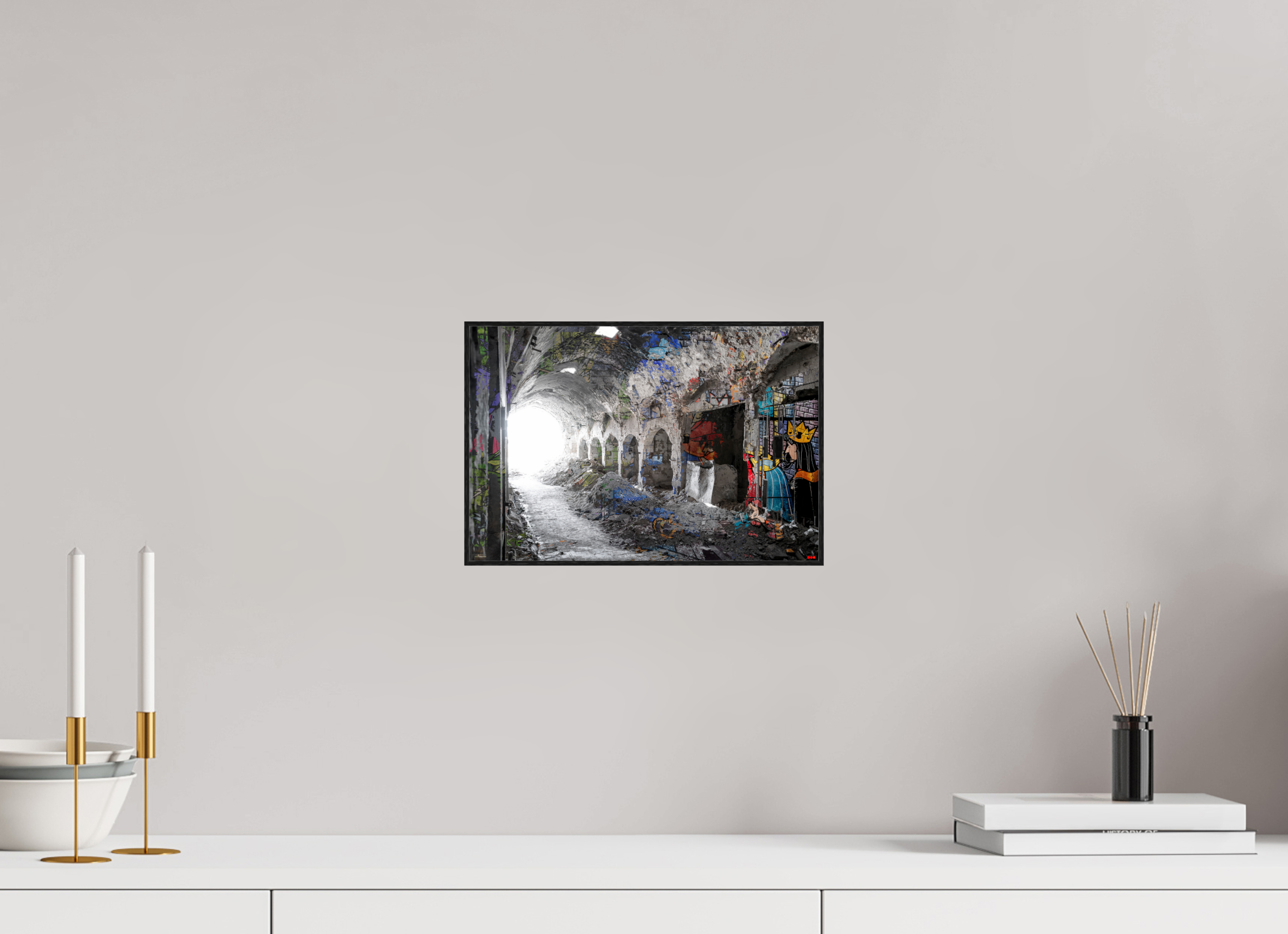 29,8 x 20 cm, Foto in ArtBox aus Massivholz Eiche schwarz RED³ SCSI Maysa I