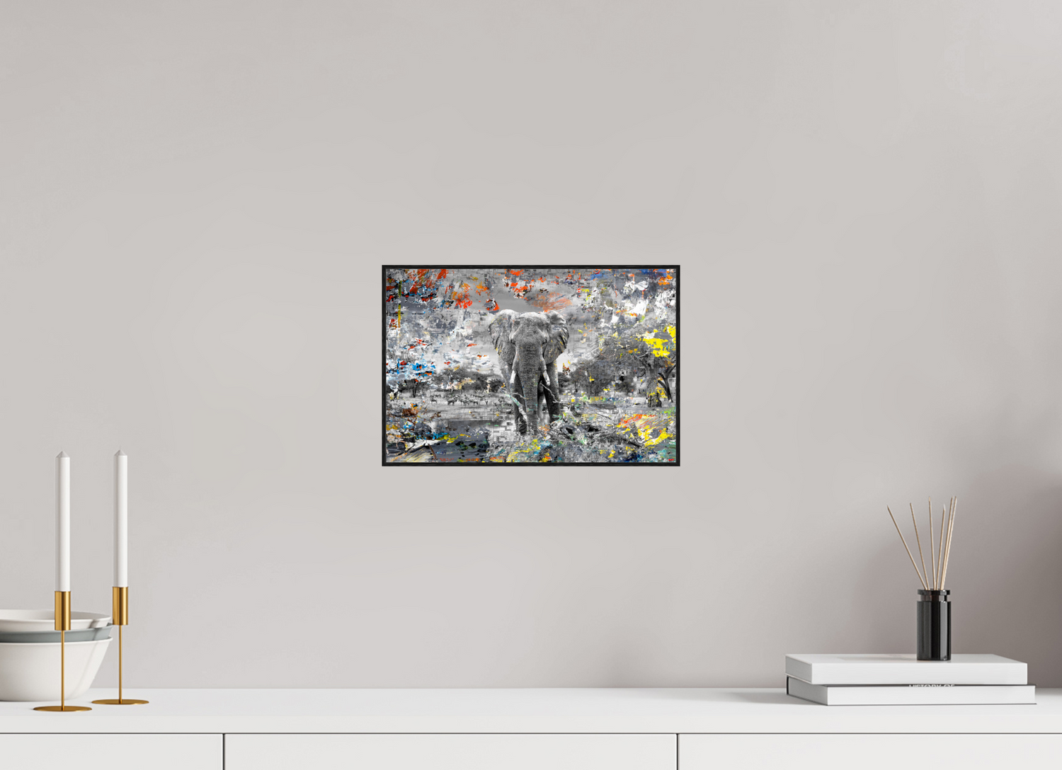 30 x 20 cm, Foto in ArtBox aus Massivholz Eiche schwarz RED³ WC Kajika I