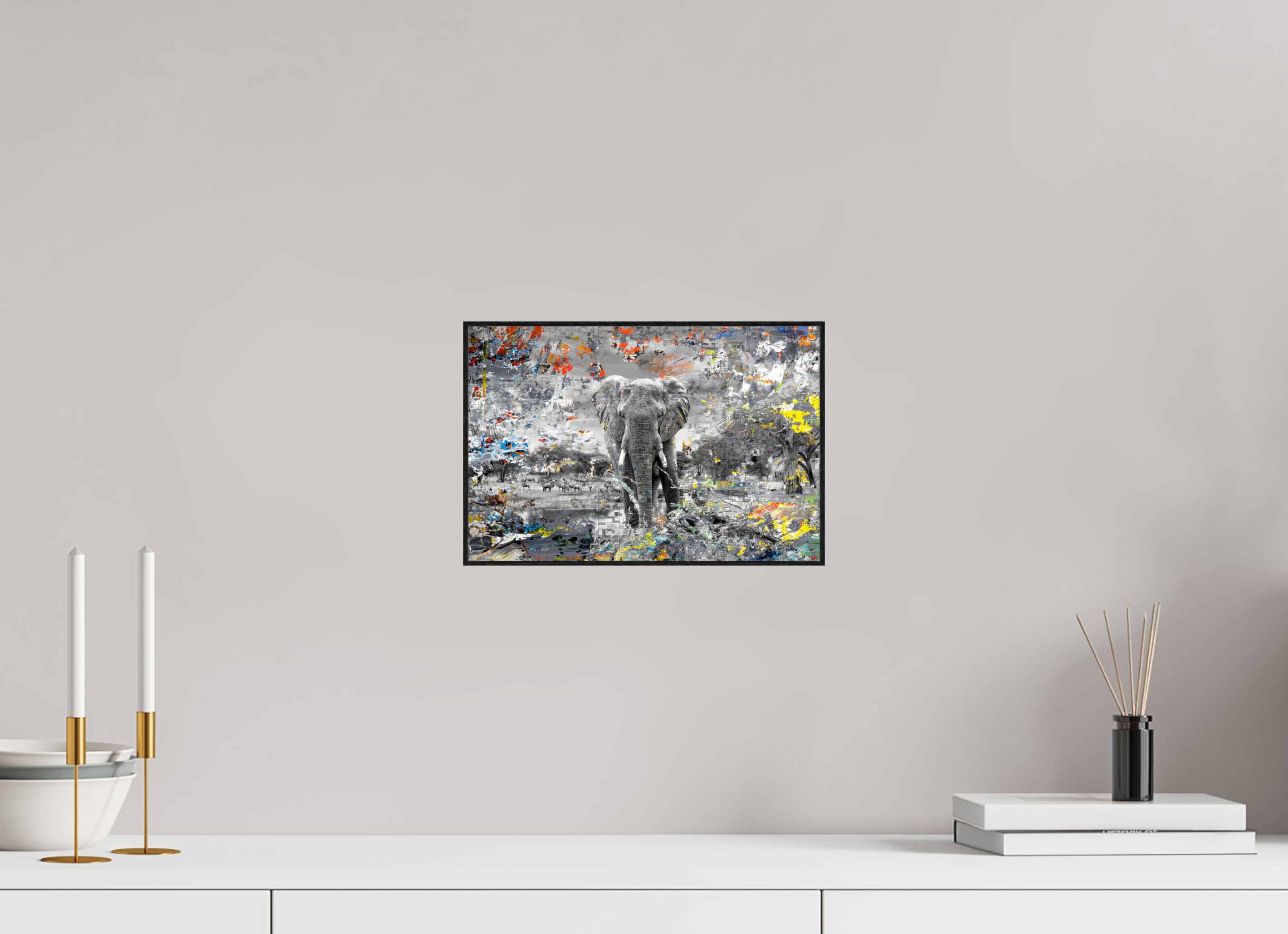 30 x 20 cm, Foto in ArtBox aus Massivholz Eiche schwarz RED³ WC Kajika I