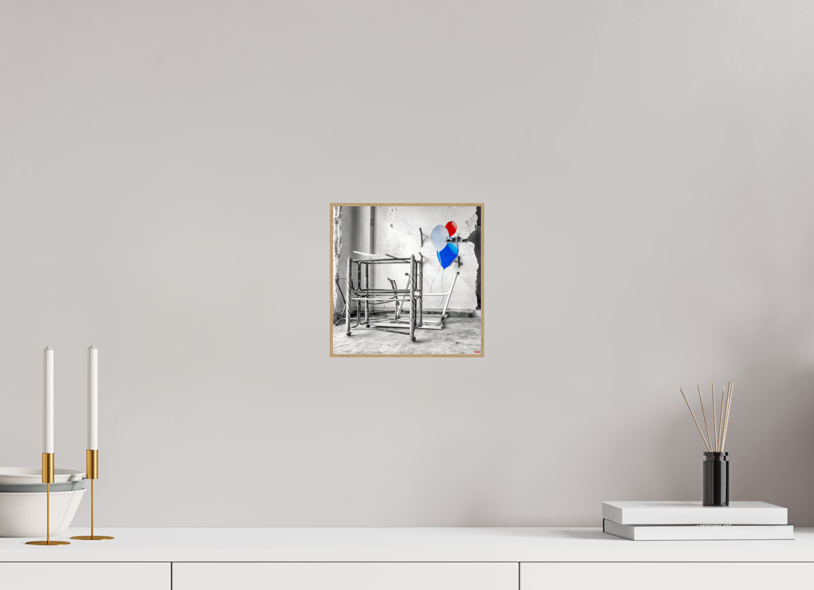 20 x 20 cm, Foto in ArtBox aus Massivholz Eiche natur RED³ SCSI Mursal II