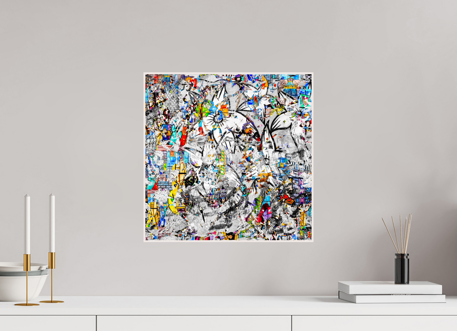 40 x 40 cm, Foto in ArtBox aus Massivholz Ahorn weiß RED³ SCSI Miraaj II