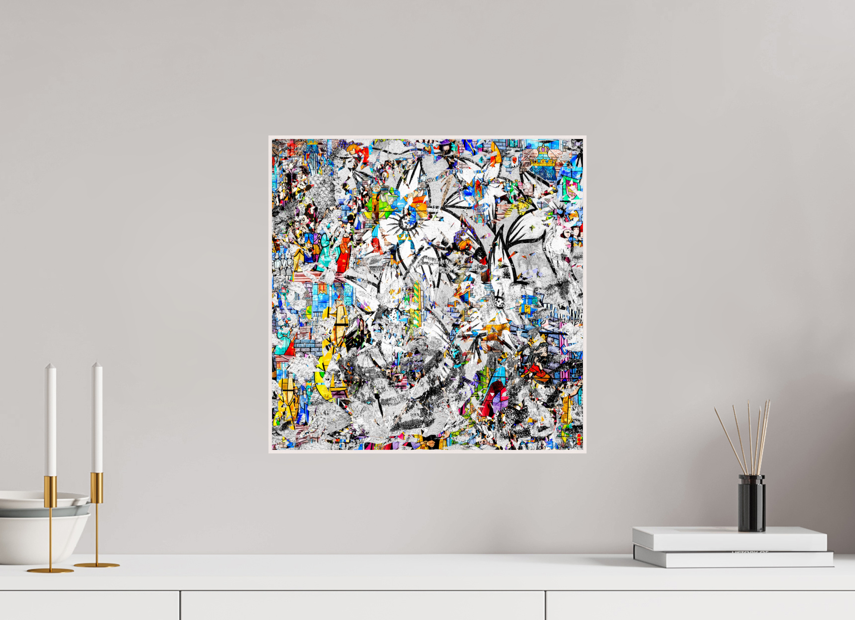 40 x 40 cm, Foto in ArtBox aus Massivholz Ahorn weiß RED³ SCSI Miraaj II