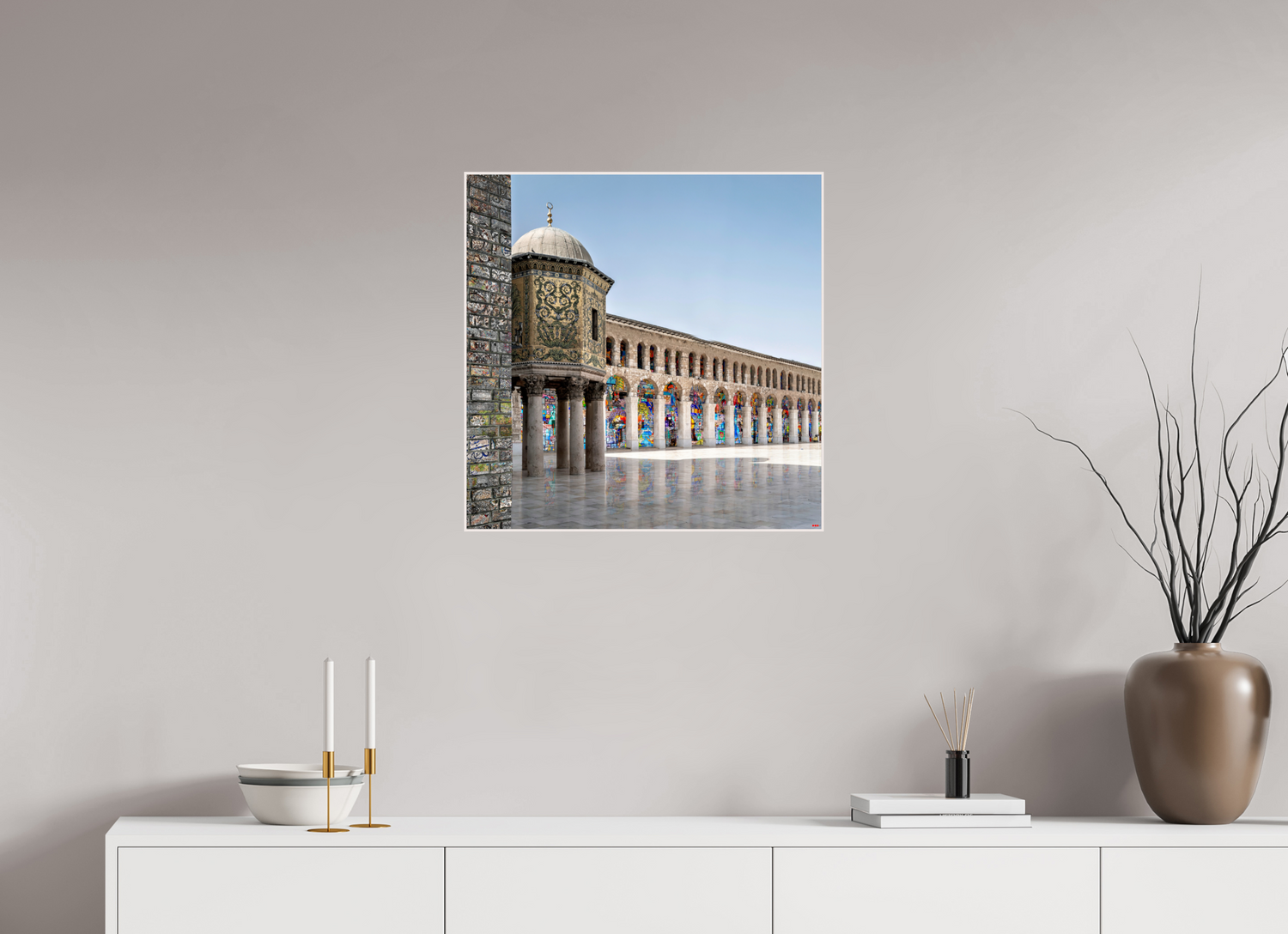 60 x 60 cm, Foto in ArtBox aus Massivholz Ahorn weiß RED³ SCSI Mazin II