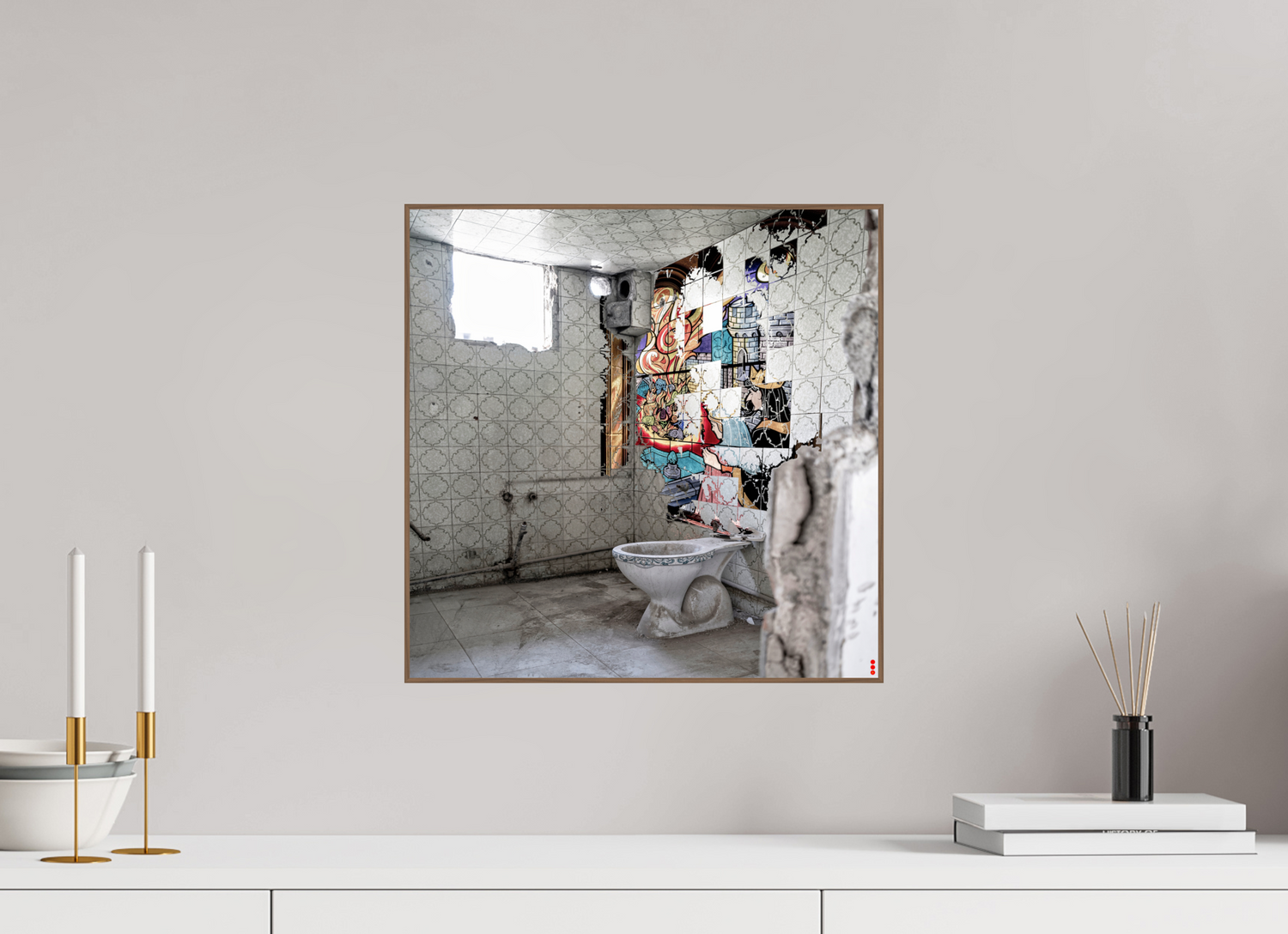 40 x 40 cm, Foto in ArtBox aus Massivholz Nussbaum RED³ SCSI Masirah II