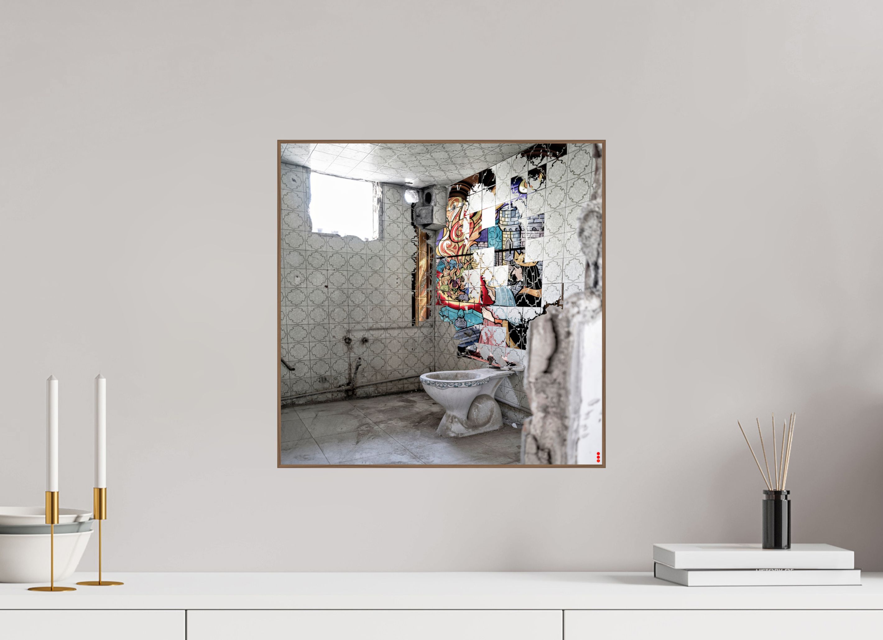 40 x 40 cm, Foto in ArtBox aus Massivholz Nussbaum RED³ SCSI Masirah II