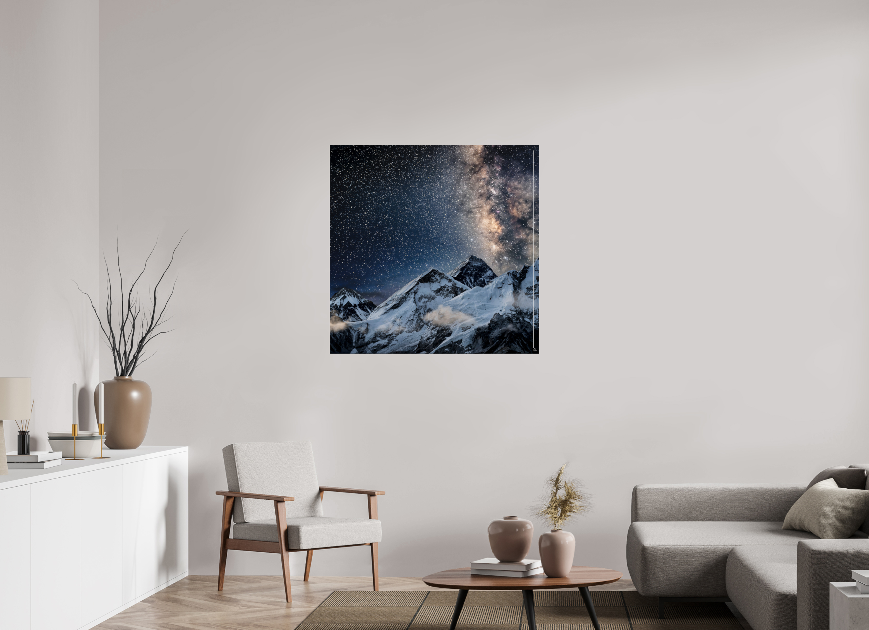 100 x 100 cm, Slimline Einfassung schwarz unter 2mm Acrylglas FA PH Sangmo II