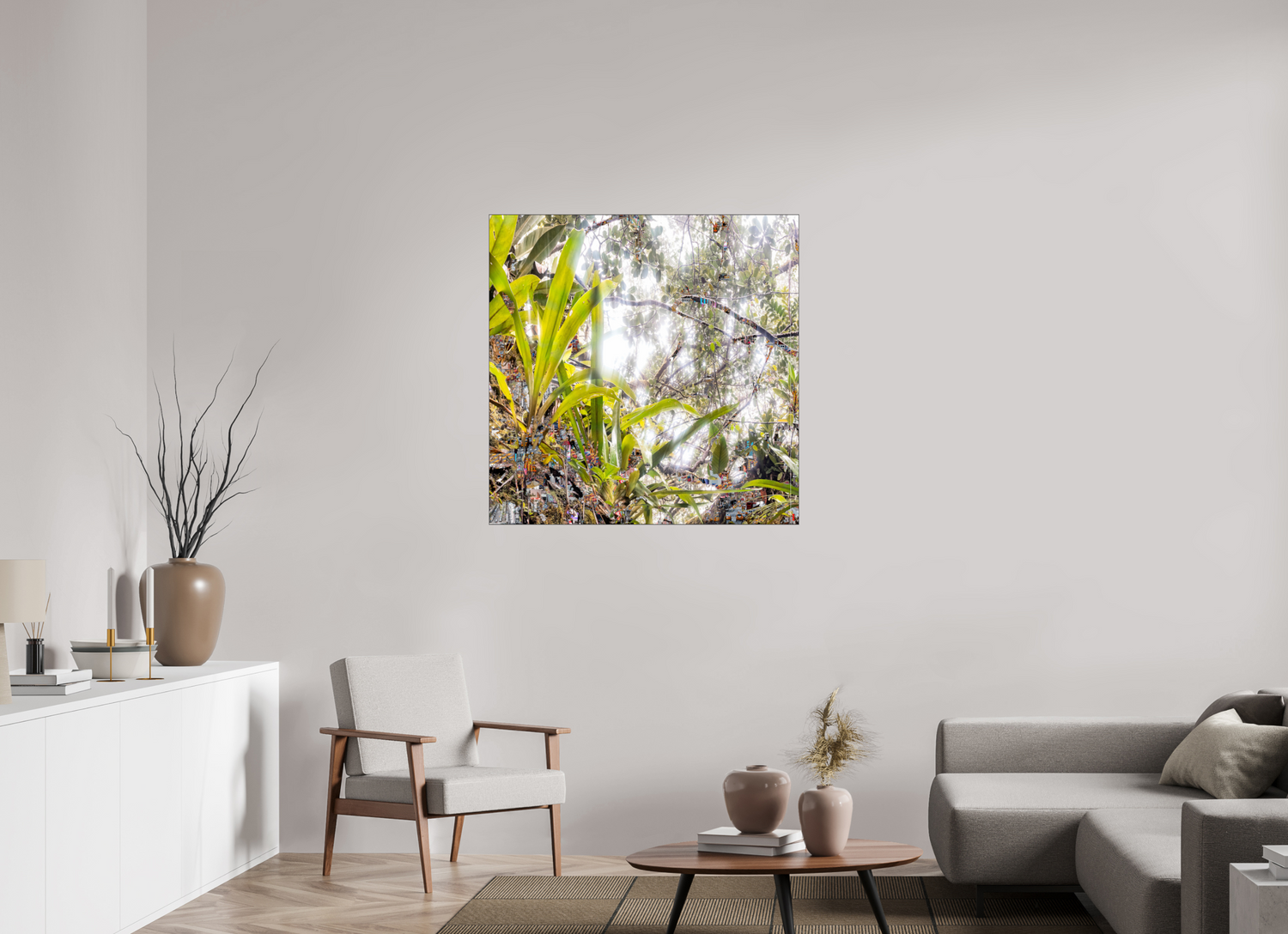 100 x 100 cm, Slimline Einfassung schwarz unter 2mm Acrylglas FA HP Amara II