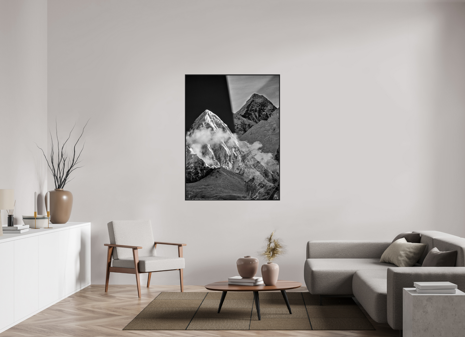 105 x 140 cm, Schattenfugen-Rahmen schwarz &amp; 2mm Acrylglas FA PH Sampa III