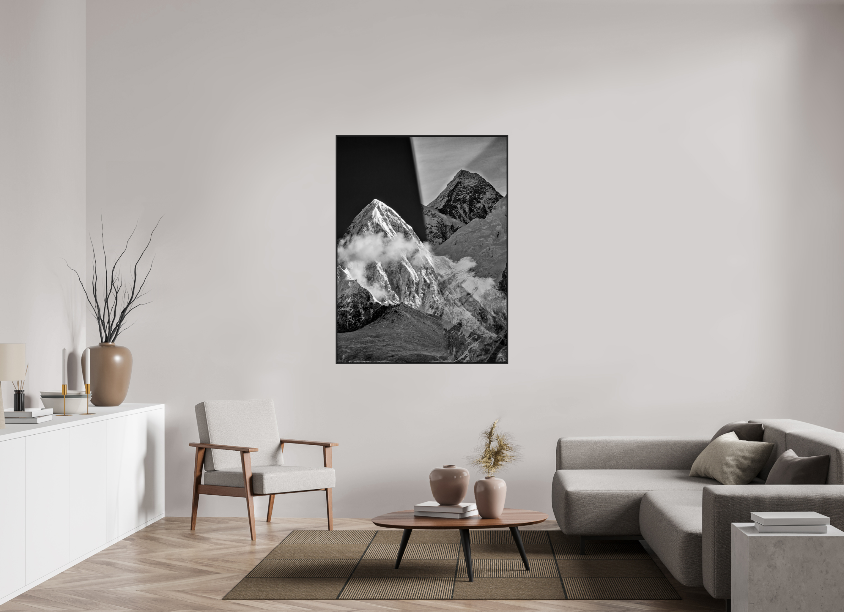 105 x 140 cm, Schattenfugen-Rahmen schwarz &amp; 2mm Acrylglas FA PH Sampa III