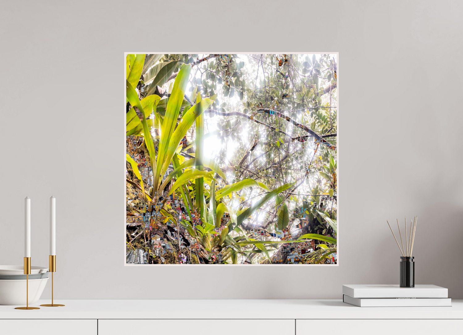 50 x 50 cm, Foto in ArtBox aus Massivholz Ahorn weiß RED³ HP Amara II