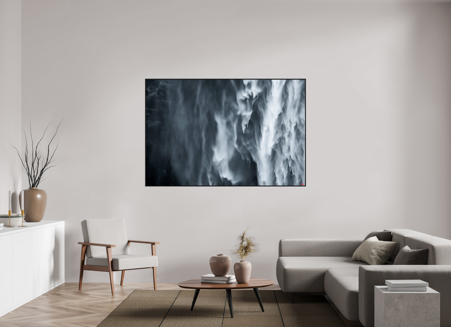 180 x 120 cm, Schattenfugen-Rahmen schwarz &amp; 2mm Acrylglas FA PH Oats in the Water I