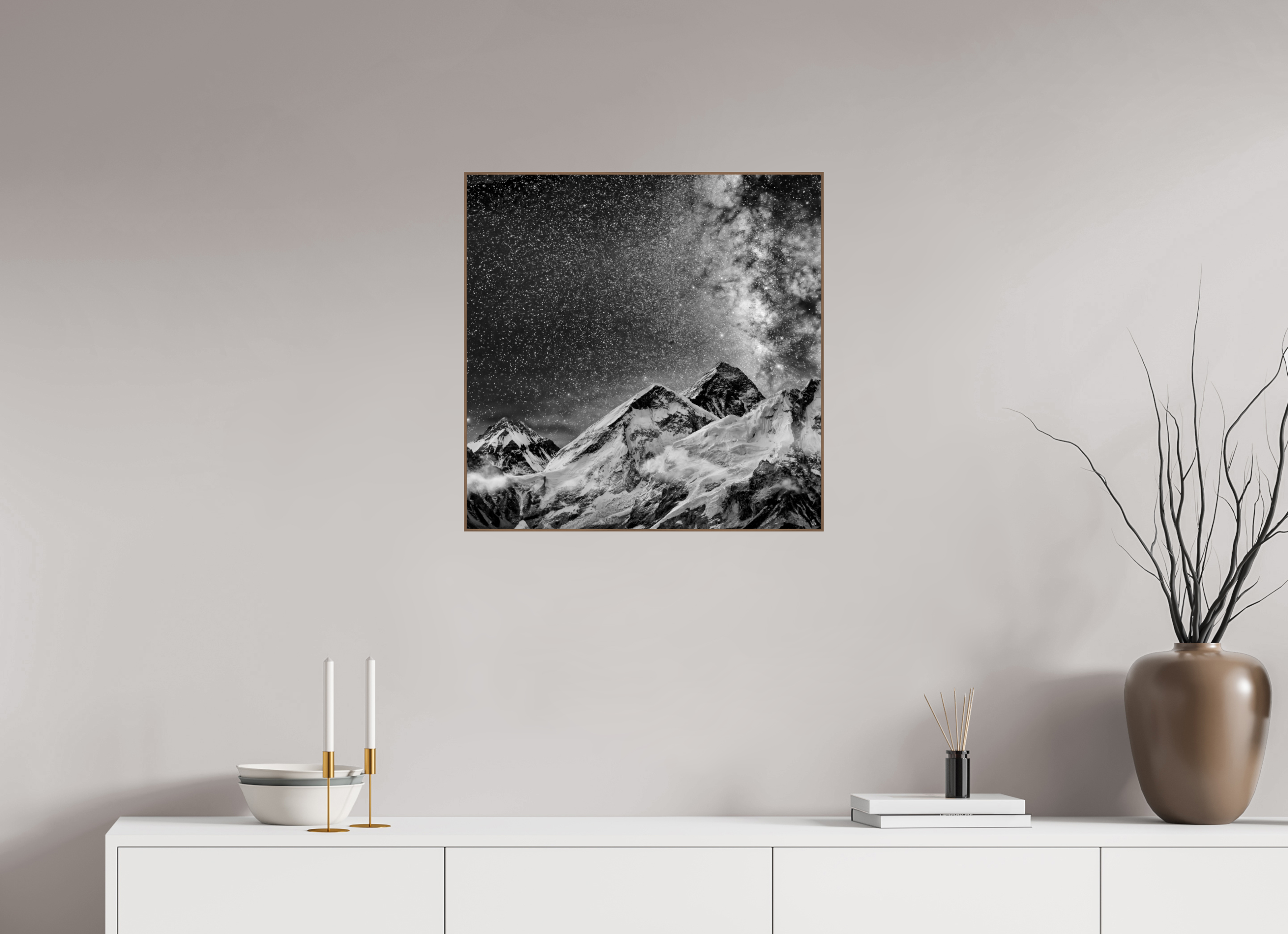 60 x 60 cm, Foto in ArtBox aus Massivholz Nussbaum RED³ Sopan II