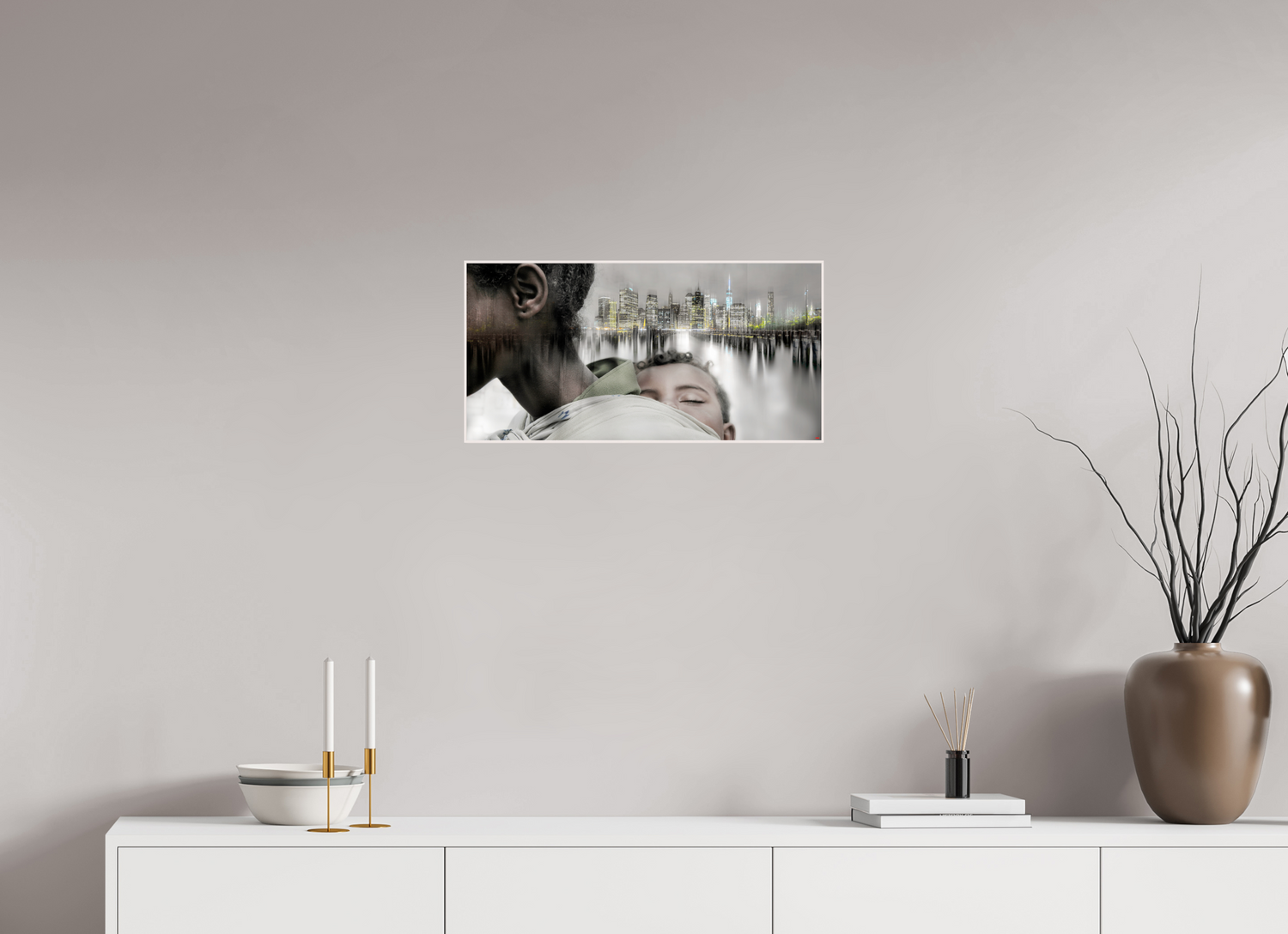 60 x 30 cm, Foto in ArtBox aus Massivholz Ahorn weiß RED³ HP Aisha V