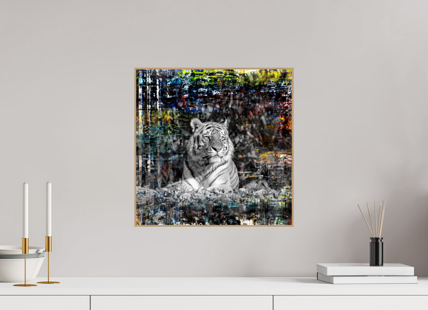 40 x 40 cm, Foto in ArtBox aus Massivholz Eiche natur RED³ WC Lubaya II