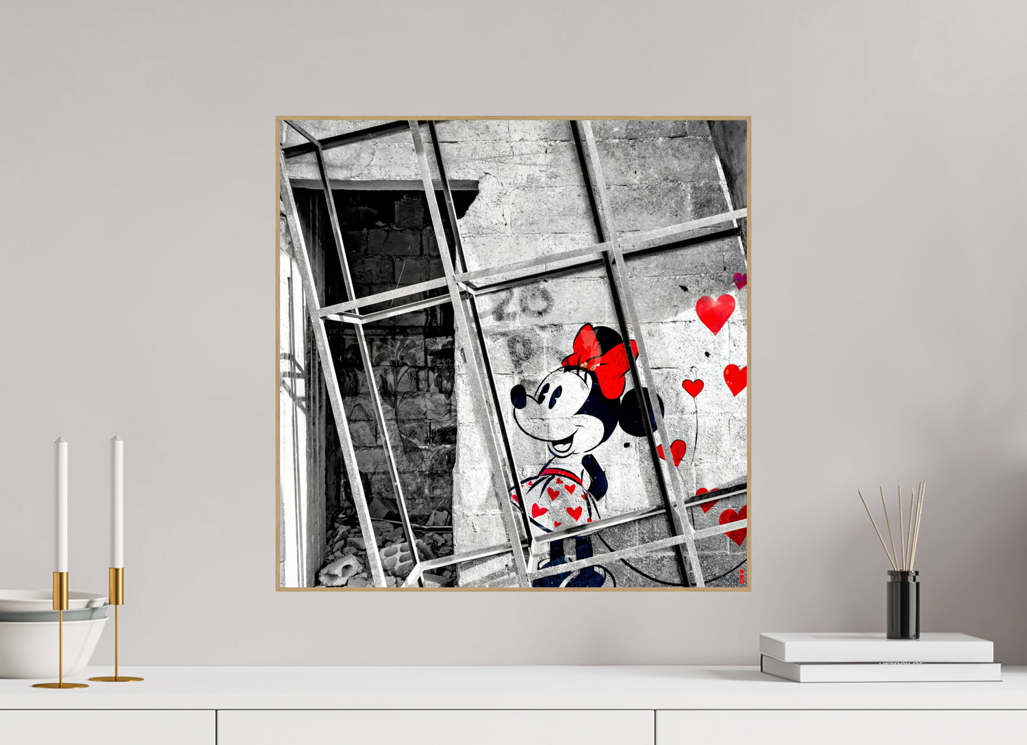 50 x 50 cm, Foto in ArtBox aus Massivholz Eiche natur RED³ SCSI Madiar II