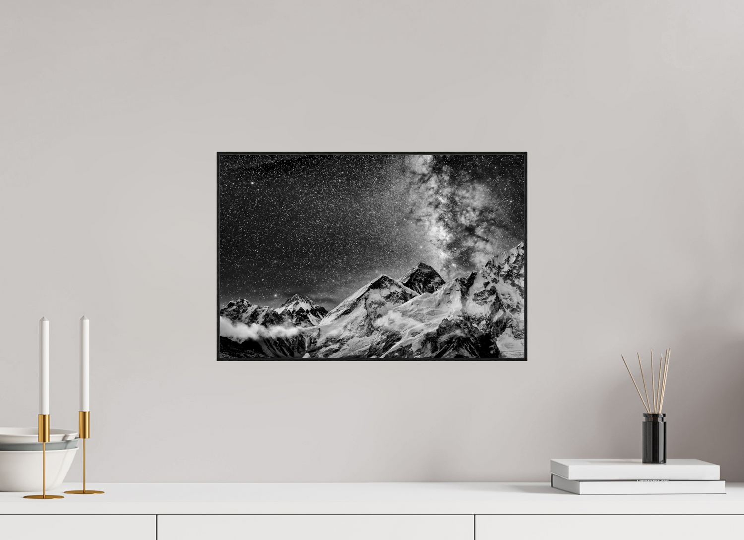 45 x 30 cm, Foto in ArtBox aus Massivholz Eiche schwarz RED³ Sopan I