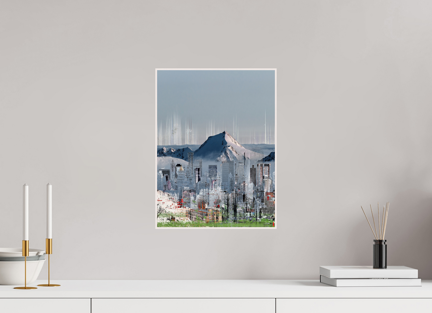 30 x 40 cm, Foto in ArtBox aus Massivholz Ahorn weiß RED³ HP Mafuane III