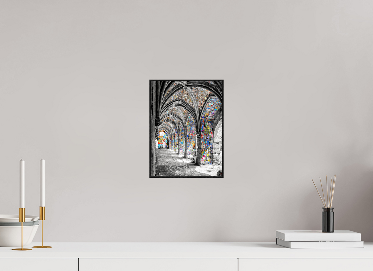 21 x 28 cm, Foto in ArtBox aus Massivholz Eiche schwarz RED³ SCSI Malik III