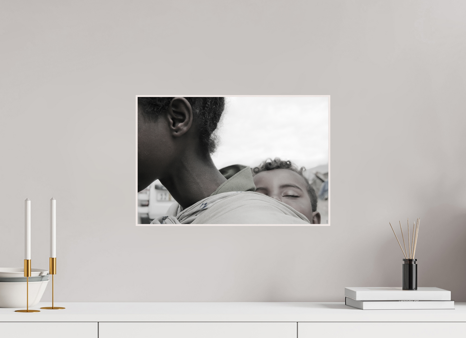 45 x 30 cm, Foto in ArtBox aus Massivholz Ahorn weiß RED³ PH Machui I